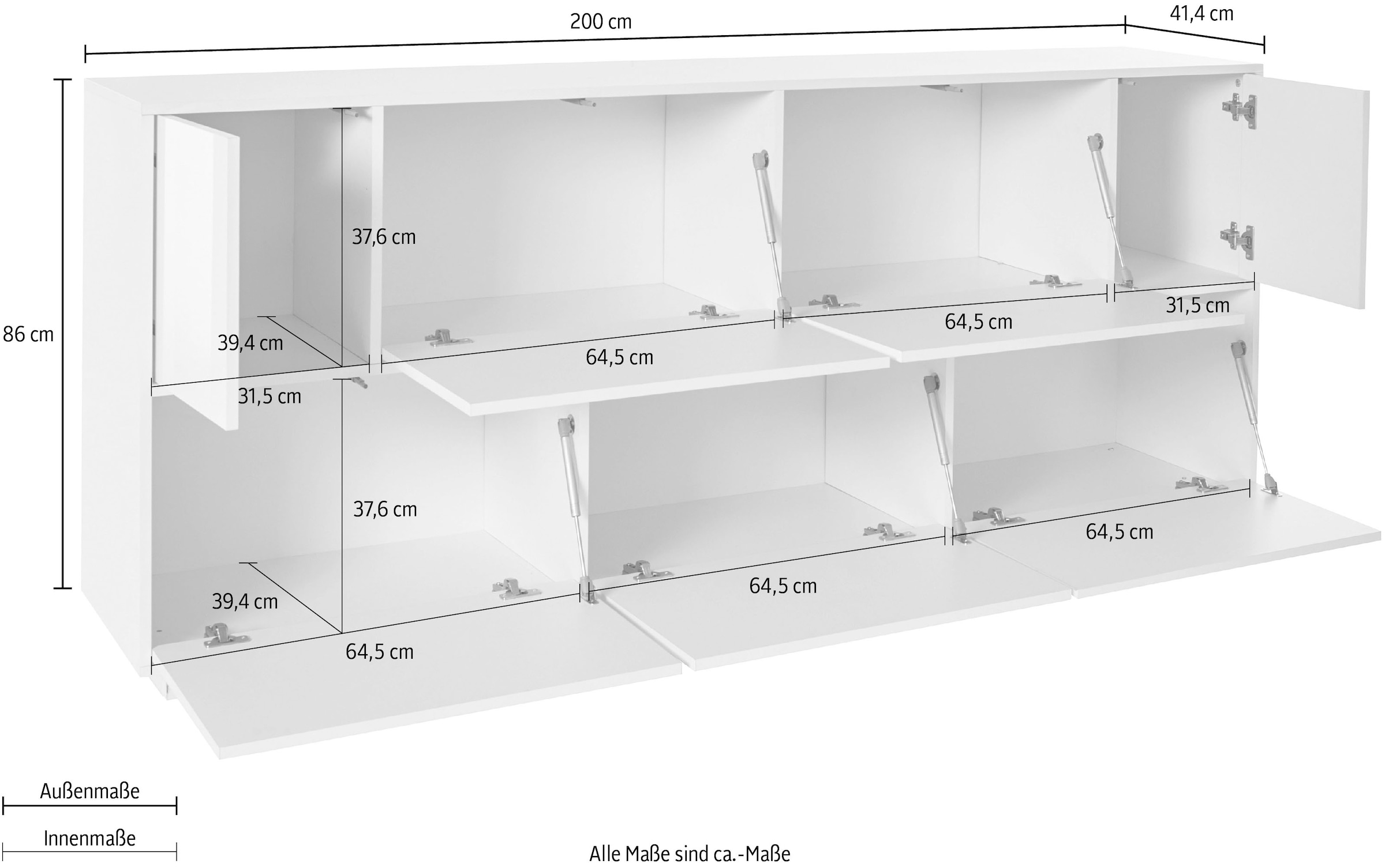 INOSIGN Sideboard »bloom«, Breite ca . 200 cm