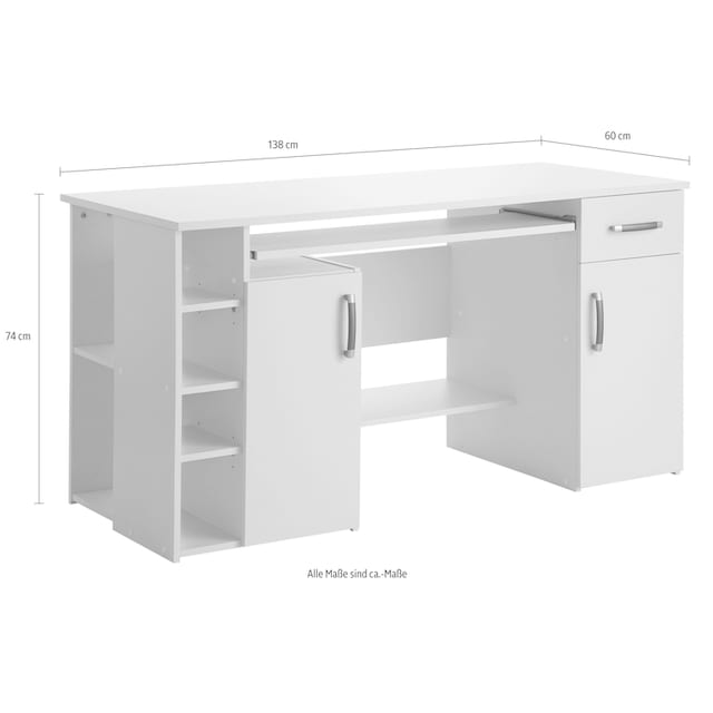 VOGL Möbelfabrik Schreibtisch »Tim«, mit 5 Fächern und Tastaturauszug, Made  in Germany kaufen