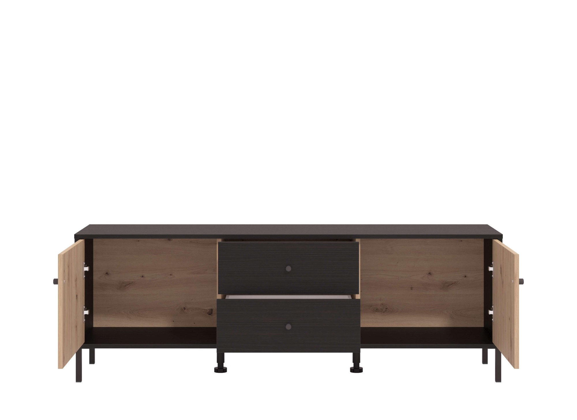 INOSIGN Lowboard »Correze, TV-Lowboard, TV-Schrank, TV-Ständer, Breite 157 cm«, Kommode mit 4 geschlossenen Fächern, mit 2 Türen, Holzoptik