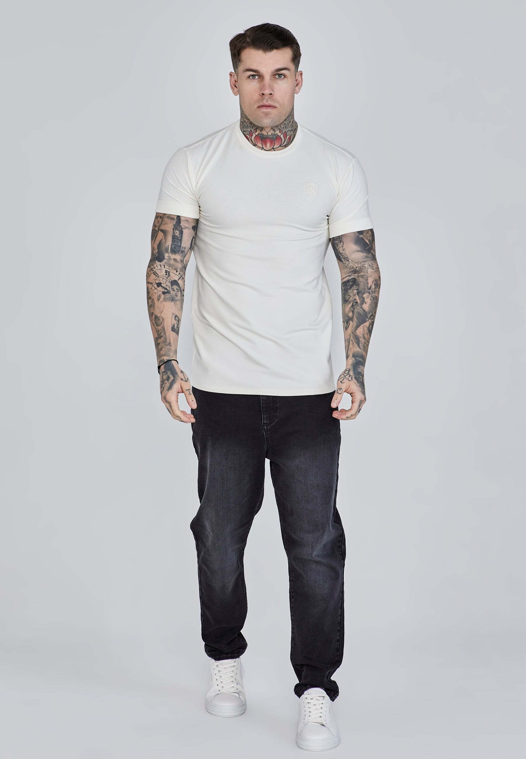 Siksilk T-Shirt »Siksilk T-Shirt Roll Sleeve T-Shirt«