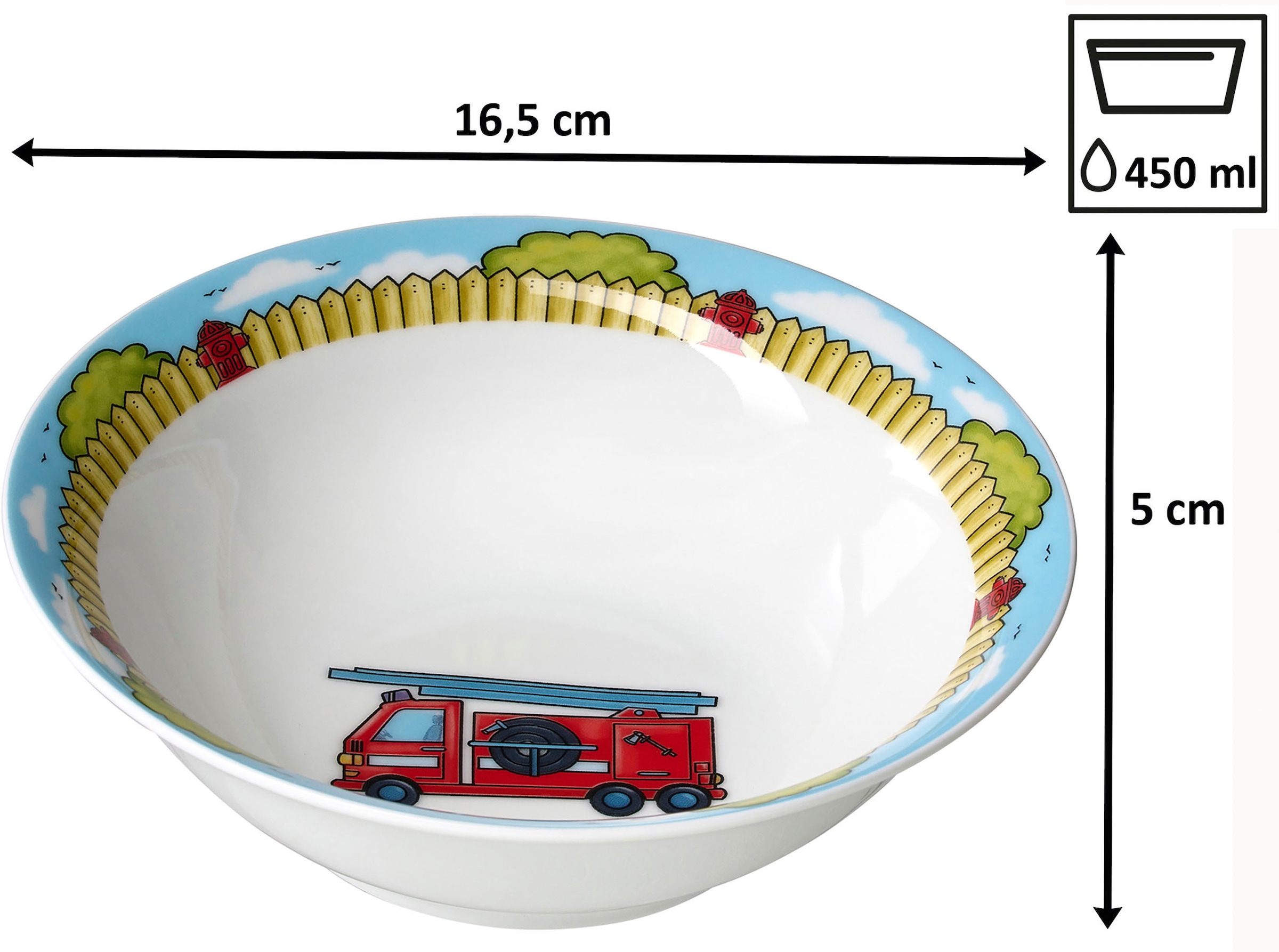 Ritzenhoff & Breker Kindergeschirr-Set »Feuerwehrmann Bernie«, (Set, 3 tlg.)