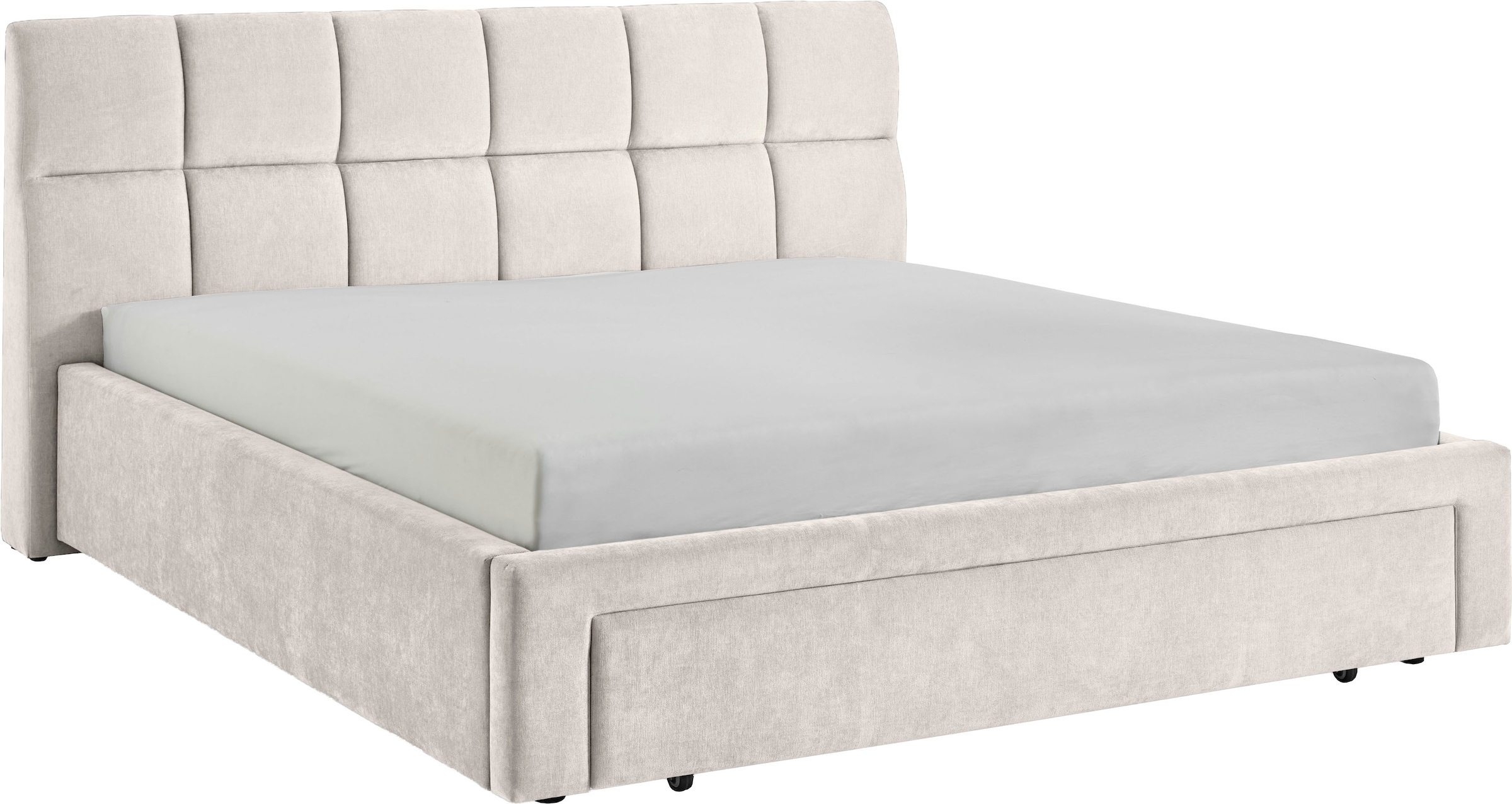 meise.möbel Polsterbett »Canyon, Breite 180cm, erhältlich in grau oder beige« inkl. Schubkasten im Fussteil - ideal als Hundebett nutzbar