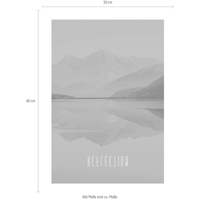 Komar Poster »Word Lake Reflection Steel«, Natur, (1 St.), Kinderzimmer,  Schlafzimmer, Wohnzimmer bequem kaufen