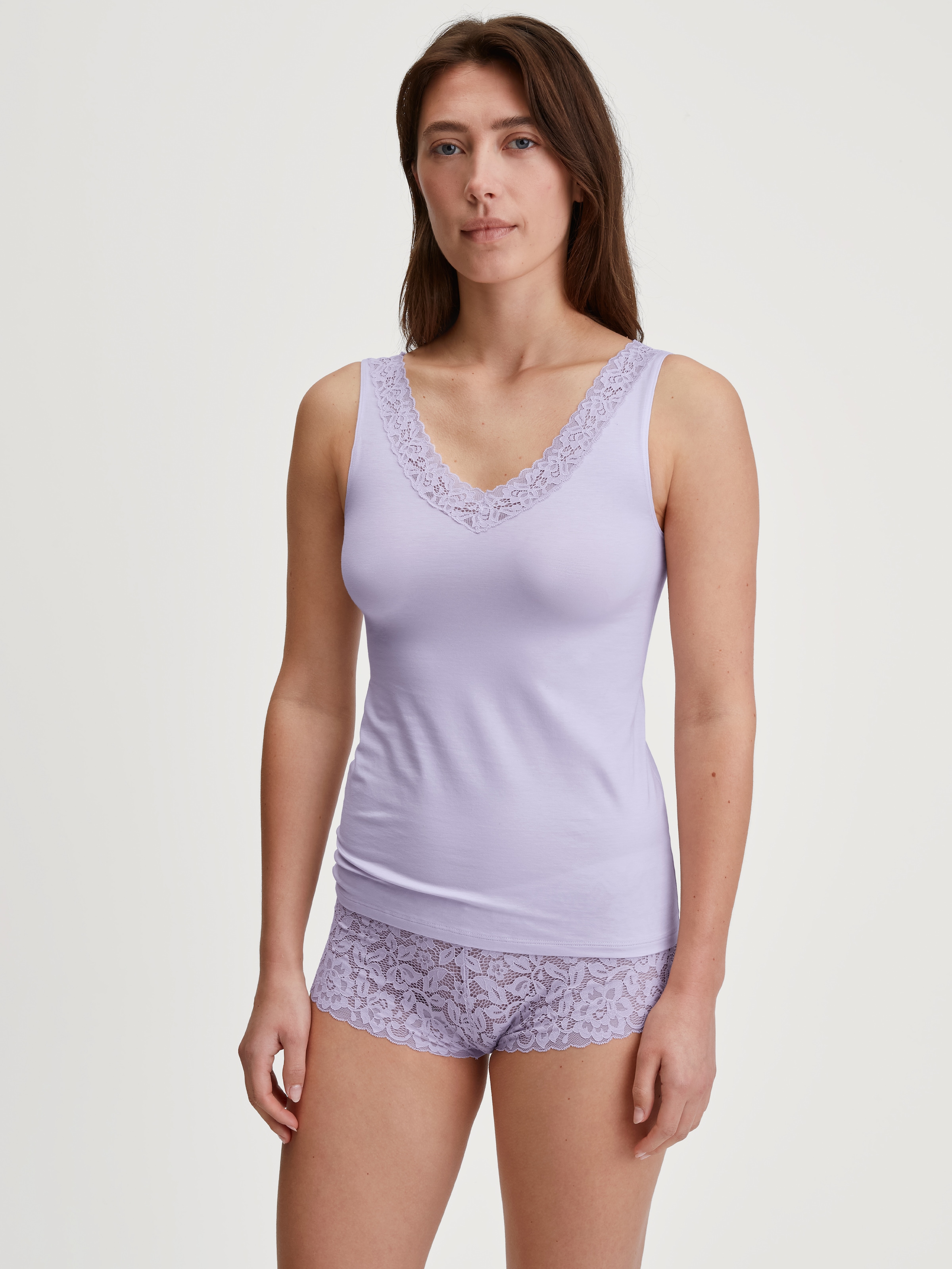 CALIDA Unterhemd »Natural Comfort Lace«, Tank-Top, Baumwoll-Top mit schöner Spitze