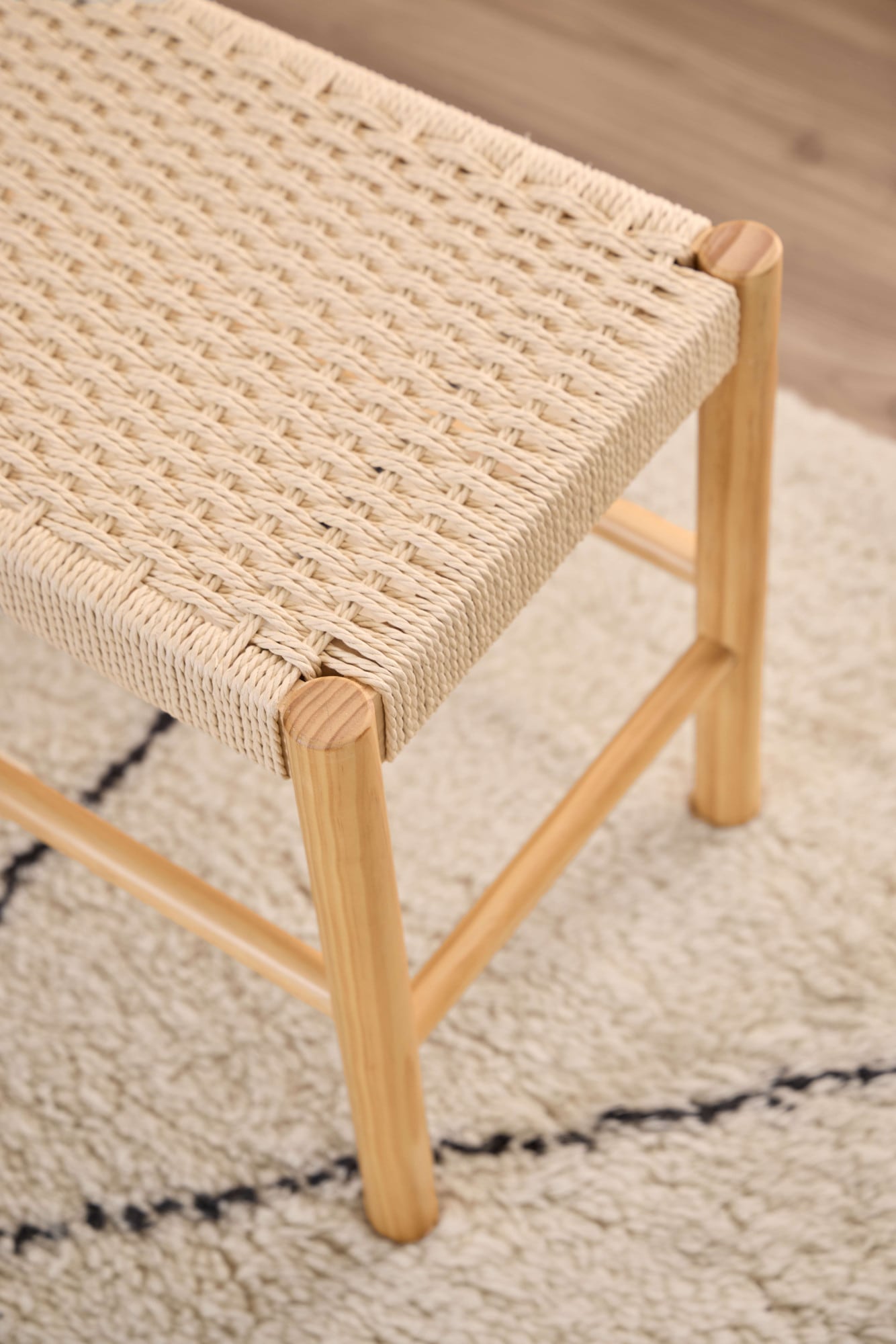 ACTONA GROUP Banc »Alvin, Sitzbank, Esszimmerbank« Banc, naturel, osier papier, avec motif tressé, 80x35x45 cm