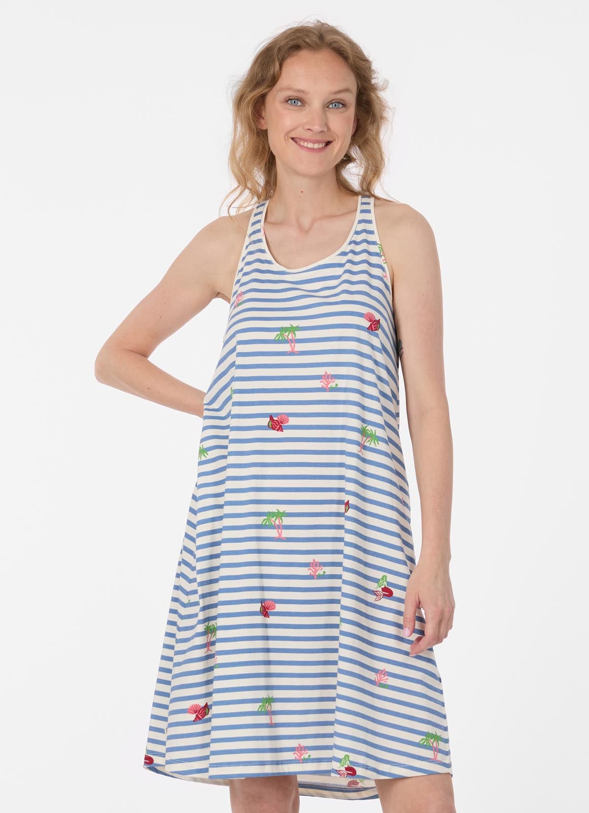 Image of Ragwear Trägerkleid "NAIRAY STRIPES" Baumwolle mit Streifen und Allover-Print