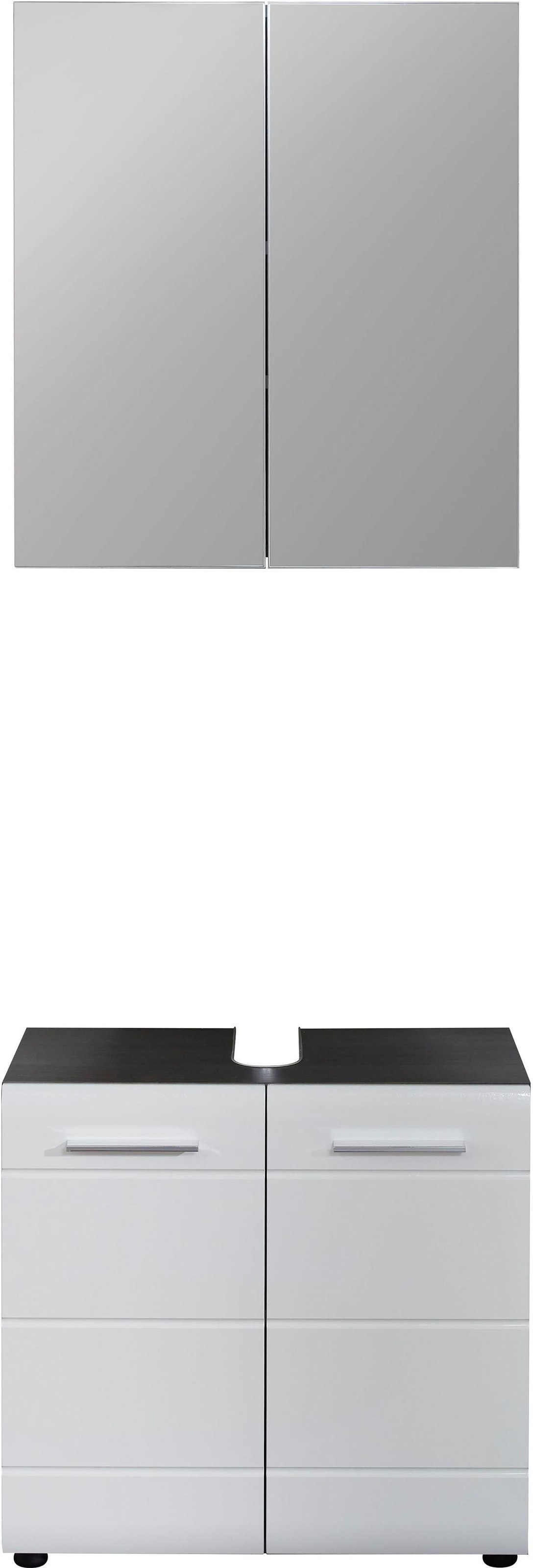 Image of trendteam Badmöbel-Set »Skin«, (Set, 2 St.), Spiegelschrank und Waschbeckenunterschrank, mit Fronten in Hochglanz- oder Holzoptik bei Ackermann Versand Schweiz