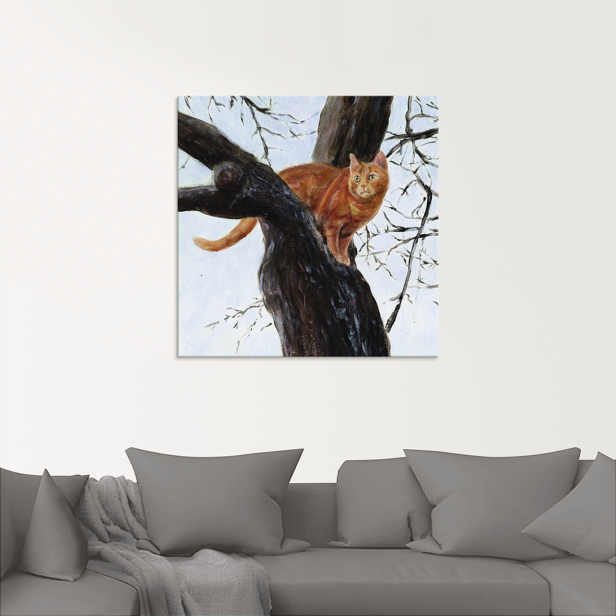 Artland Glasbild »Katze im Baum«, Haustiere, (1 St.), in verschiedenen Grössen