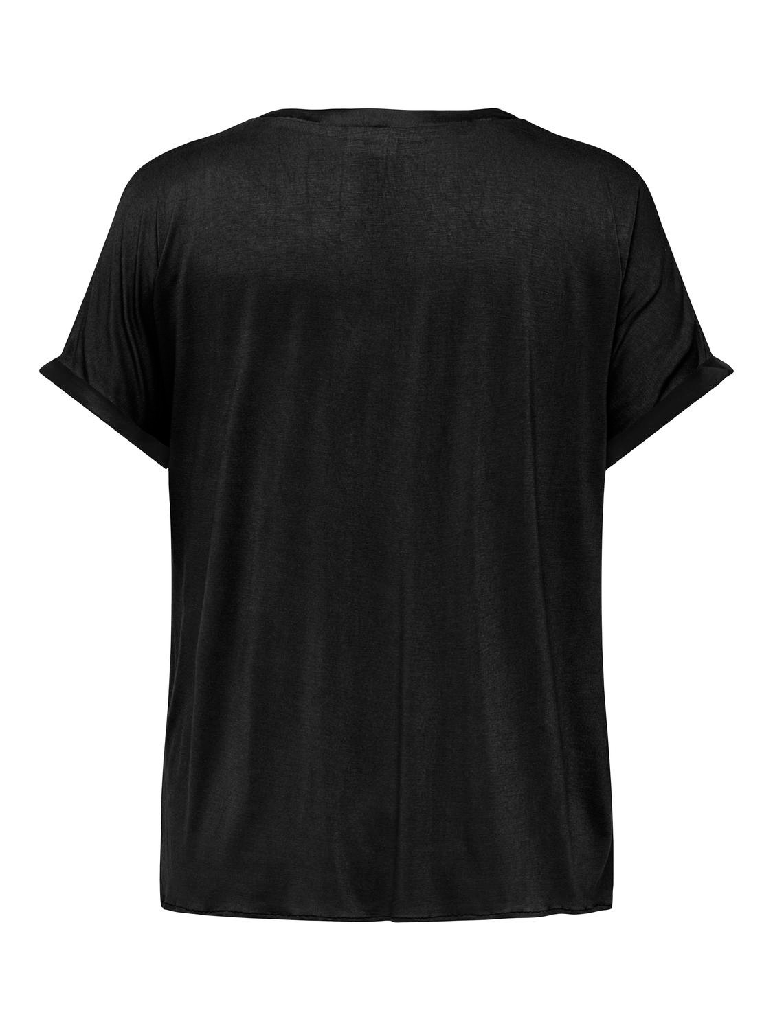 ONLY CARMAKOMA Kurzarmshirt »CARBRYNJA LIFE S/S IN-ONE TOP WVN«, in glänzender Optik
