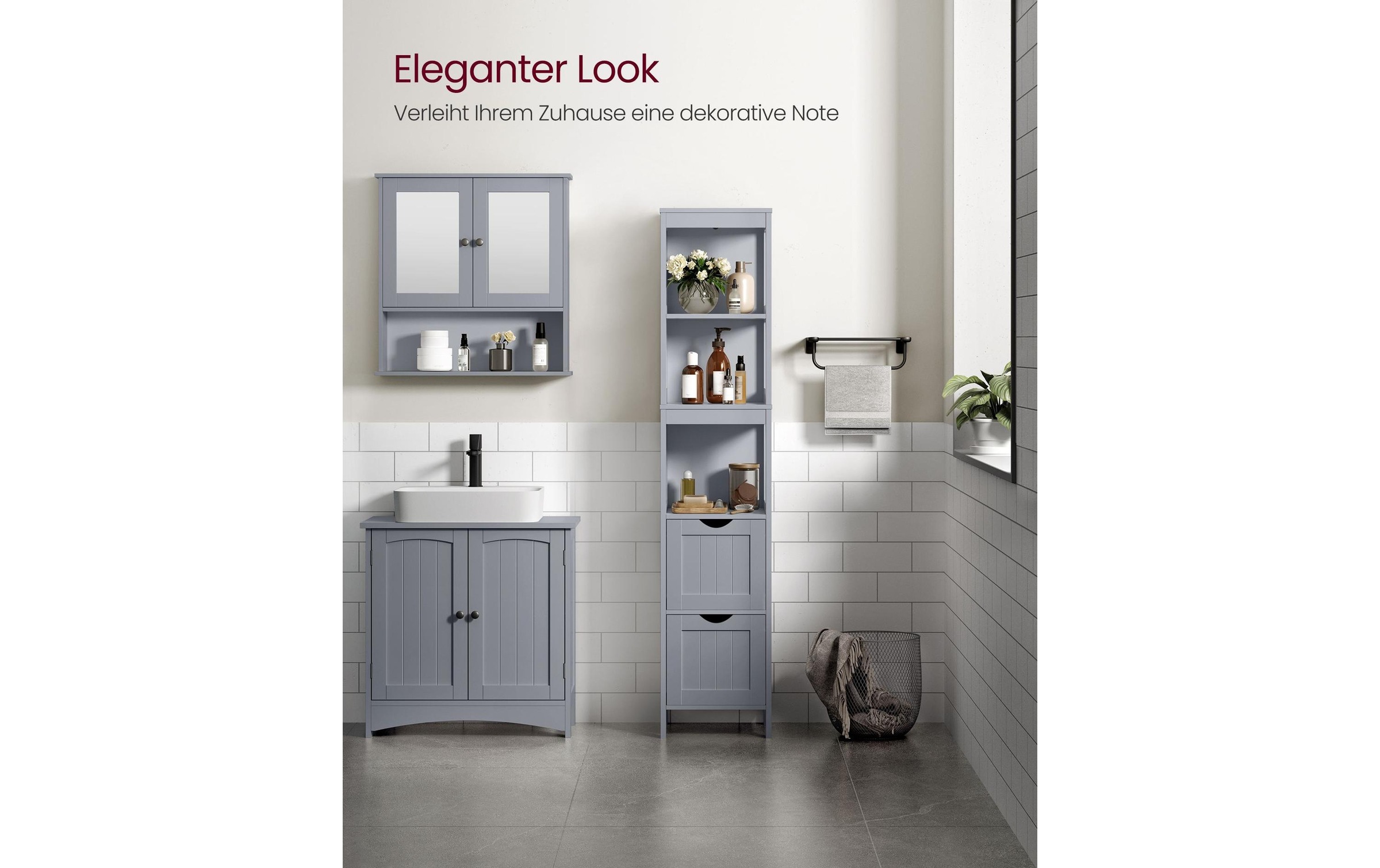 VASAGLE Kommode »in Landhausstil 30 x 141.5 cm«