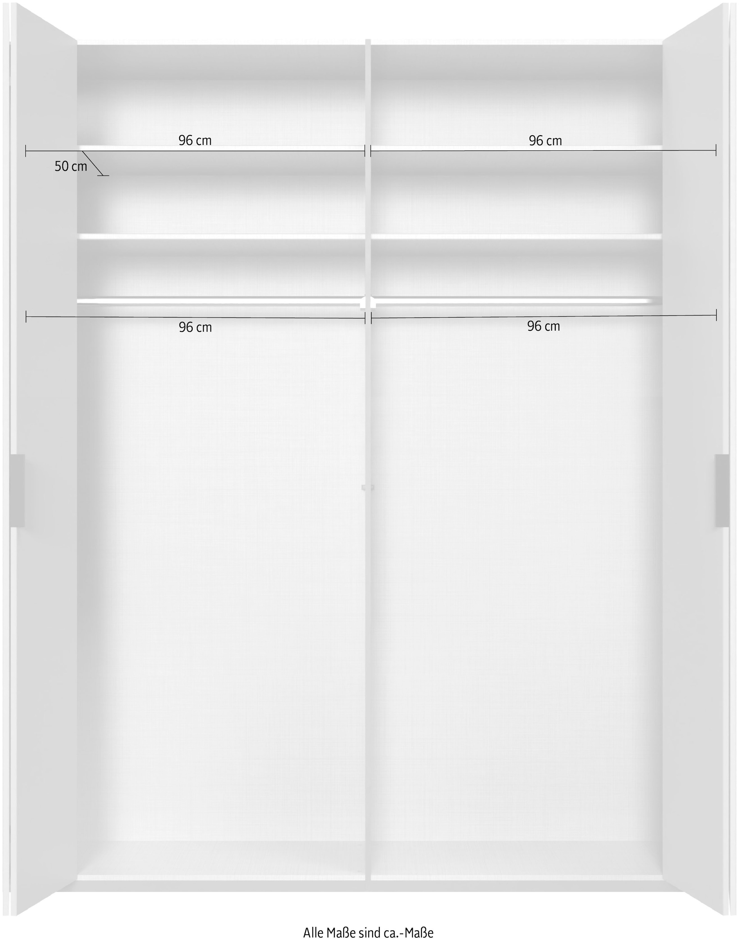 Wimex Kleiderschrank »Oxford by fresh to go, in 3 Breiten, Made in Germany«, (wahlweise mit oder ohne Spiegel), mit hochwertigen Falttüren für den perfekten Überblick