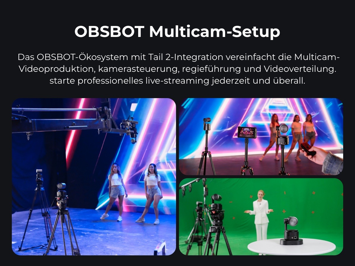 OBSBOT Camcorder »Tail 2« Bluetooth | LAN (Ethernet) 5 fachx opt. Zoom