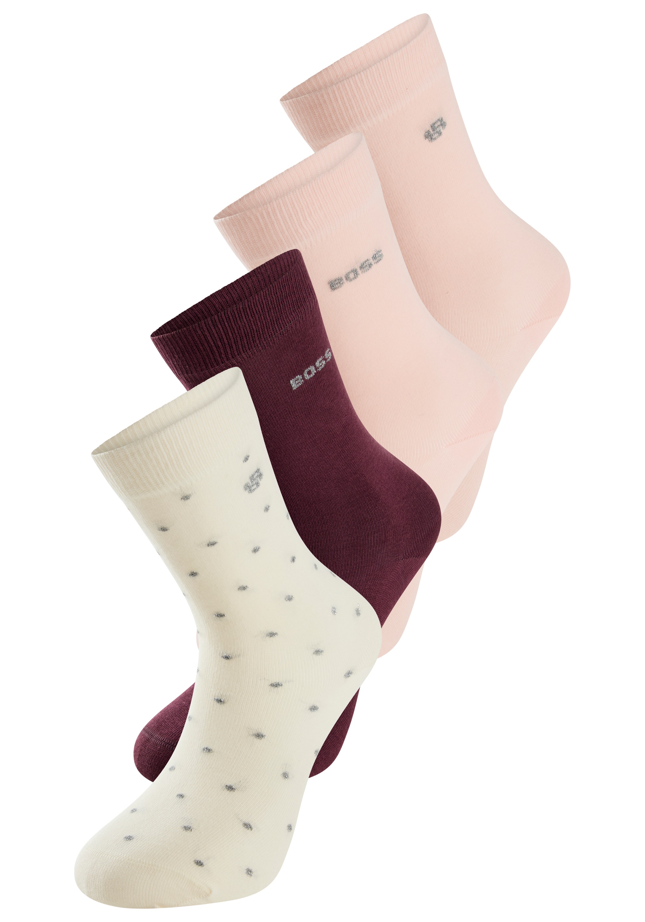 Image of BOSS Socken "4P RS GiftShine" 4 Paar tlg. verstärkte Fersen- und Zehennaht, Rippbündchen
