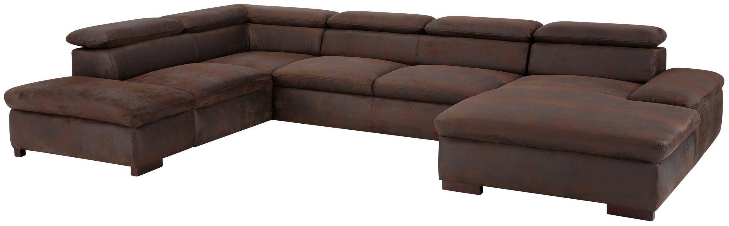 GOODproduct Wohnlandschaft »Alberto U-Form, B: 350 cm, mit Kopfteilverstellung, XXL-Sofa« optional mit Schlaffunktion, Couch mit Lederoption