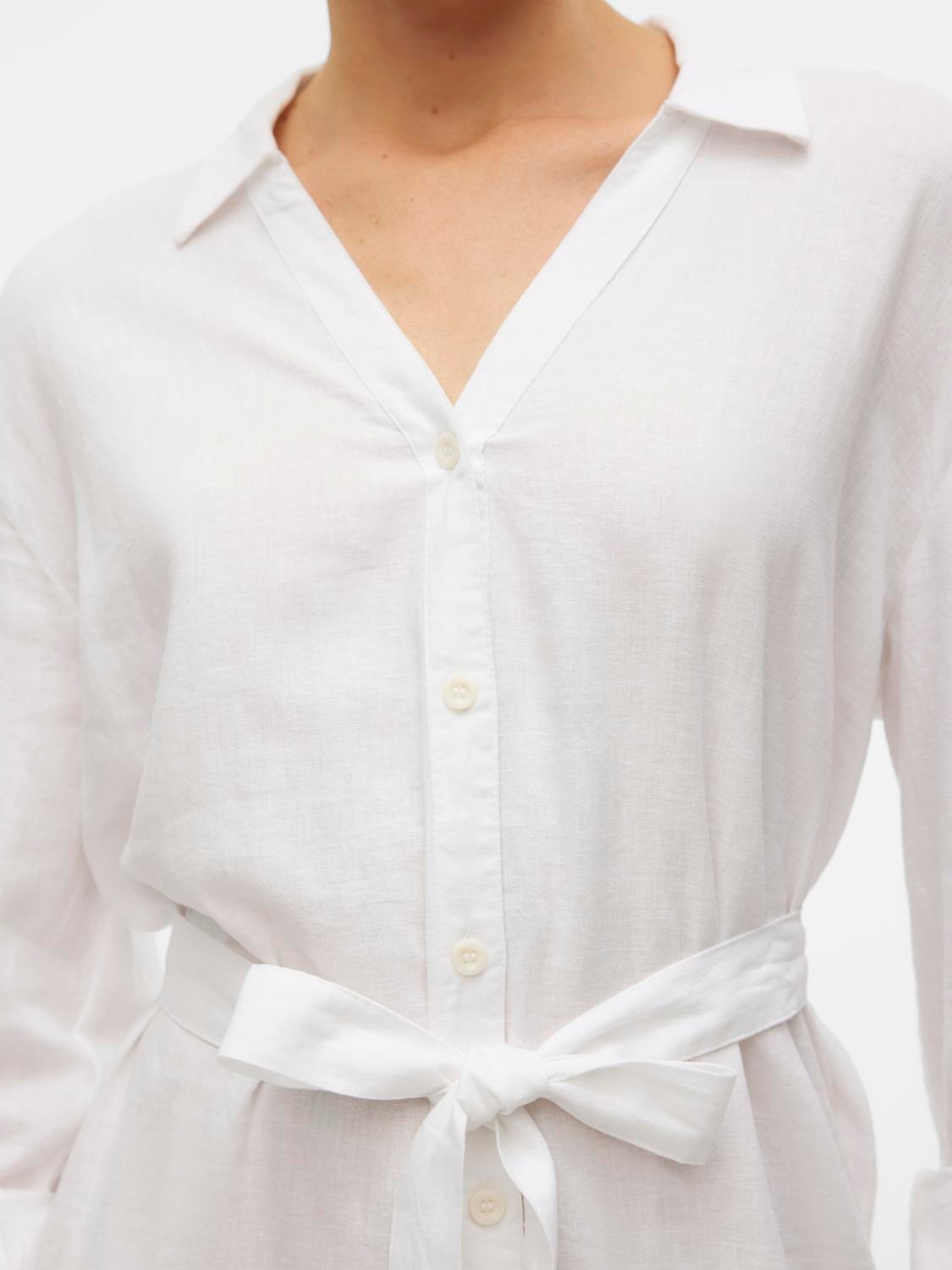 Vero Moda Hemdblusenkleid »VMLINN LOOSE CALF SHIRT WVN NOOS«, Sommerkleid