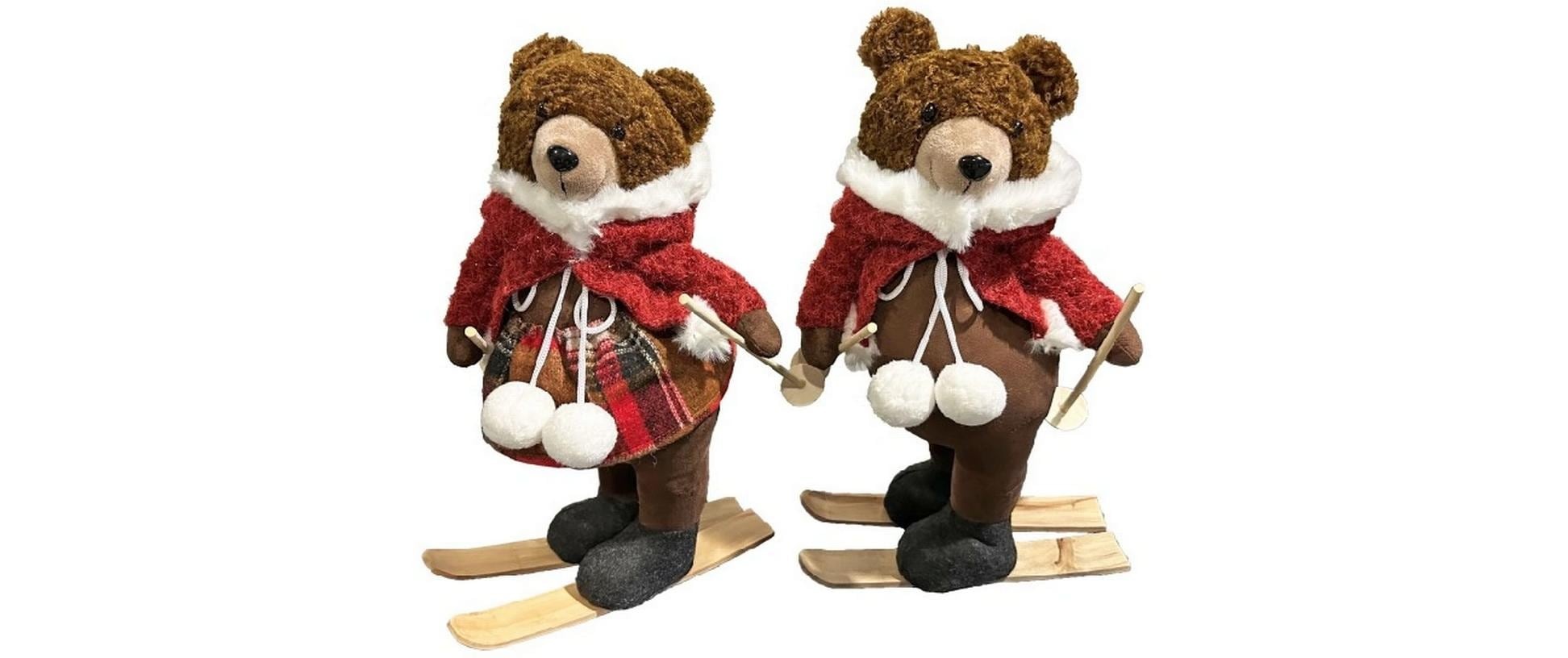 Image of Dameco Weihnachtsfigur "Weihnachtsfigur Bär auf Ski, 2er Set"