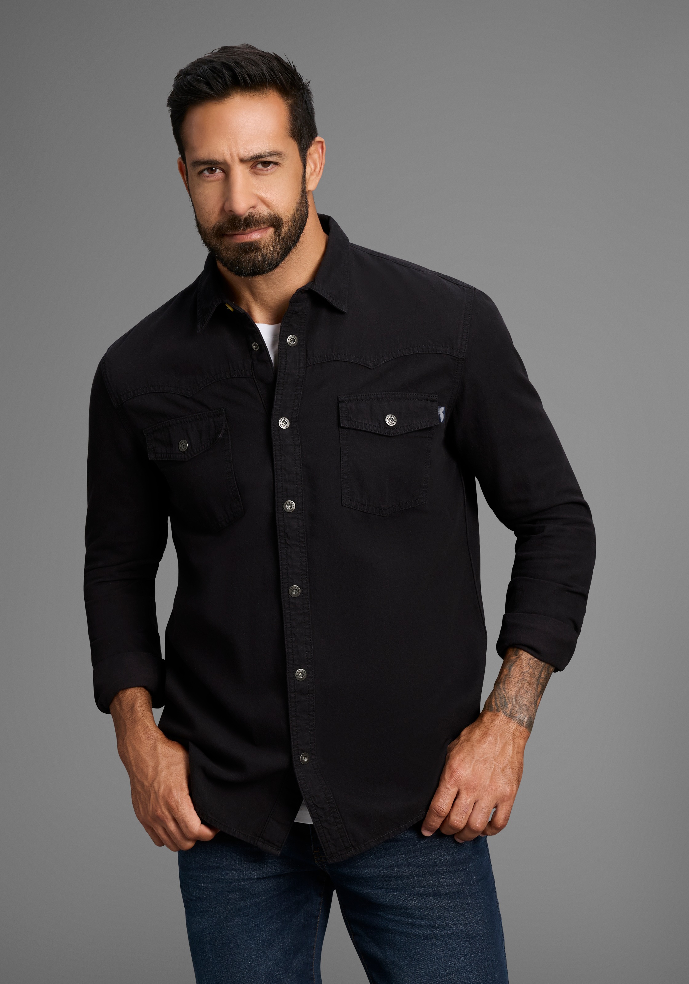 Image of Arizona Jeanshemd Western Stil