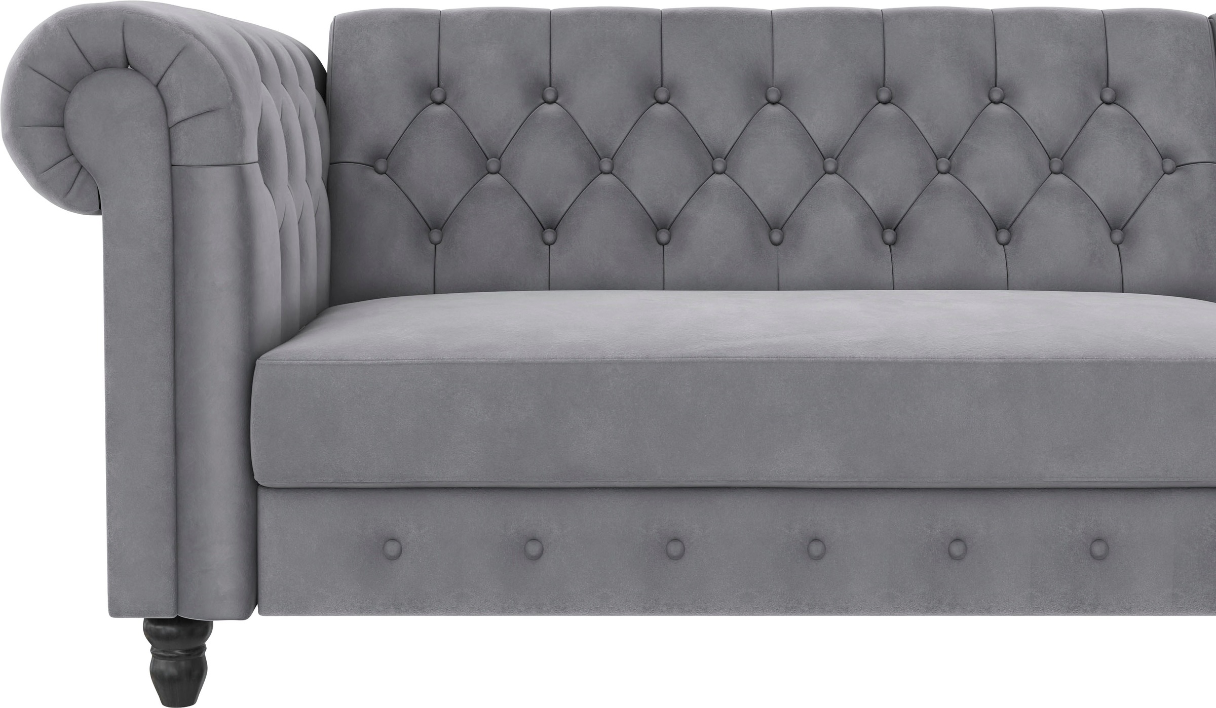 Dorel Home Ecksofa »Felix, L-Form, 241 cm (Liegefl.108x195 cm), Recamiere tauschbar,« verstellb. Rückenlehne, Bett-Funktion, Velours, Kunstleder, Vintage