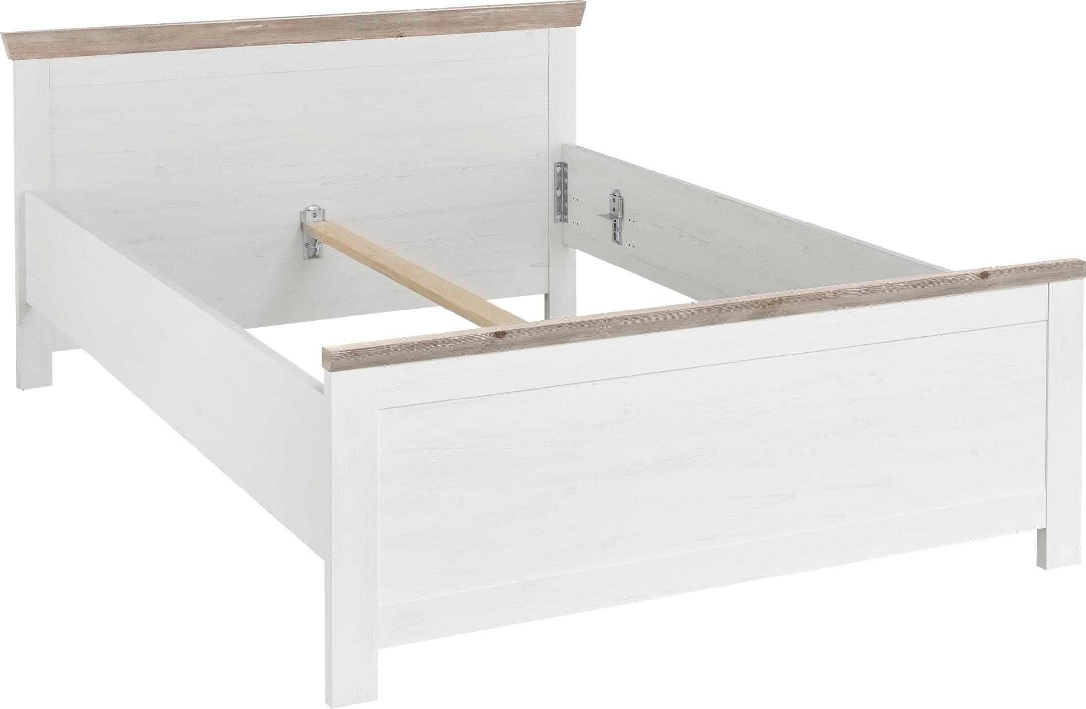 Home affaire Bett »Florenz Doppelbett Landhausstil Bettgestell (100,140 oder 180/200cm)«, aus FSC®-zertifiziertem Holzwerkstoff, in 3 Breiten