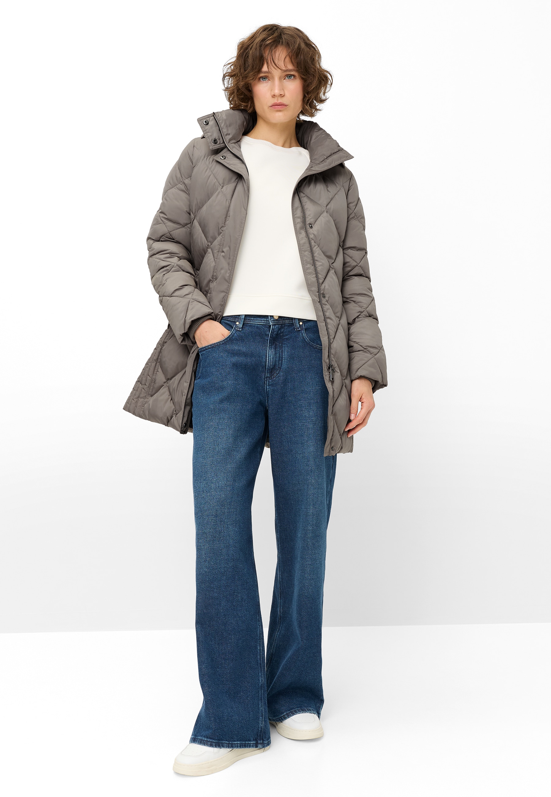Fuchs Schmitt Manteau matelassé »Steppkurzmantel« col montant, coupe régulière, capuche