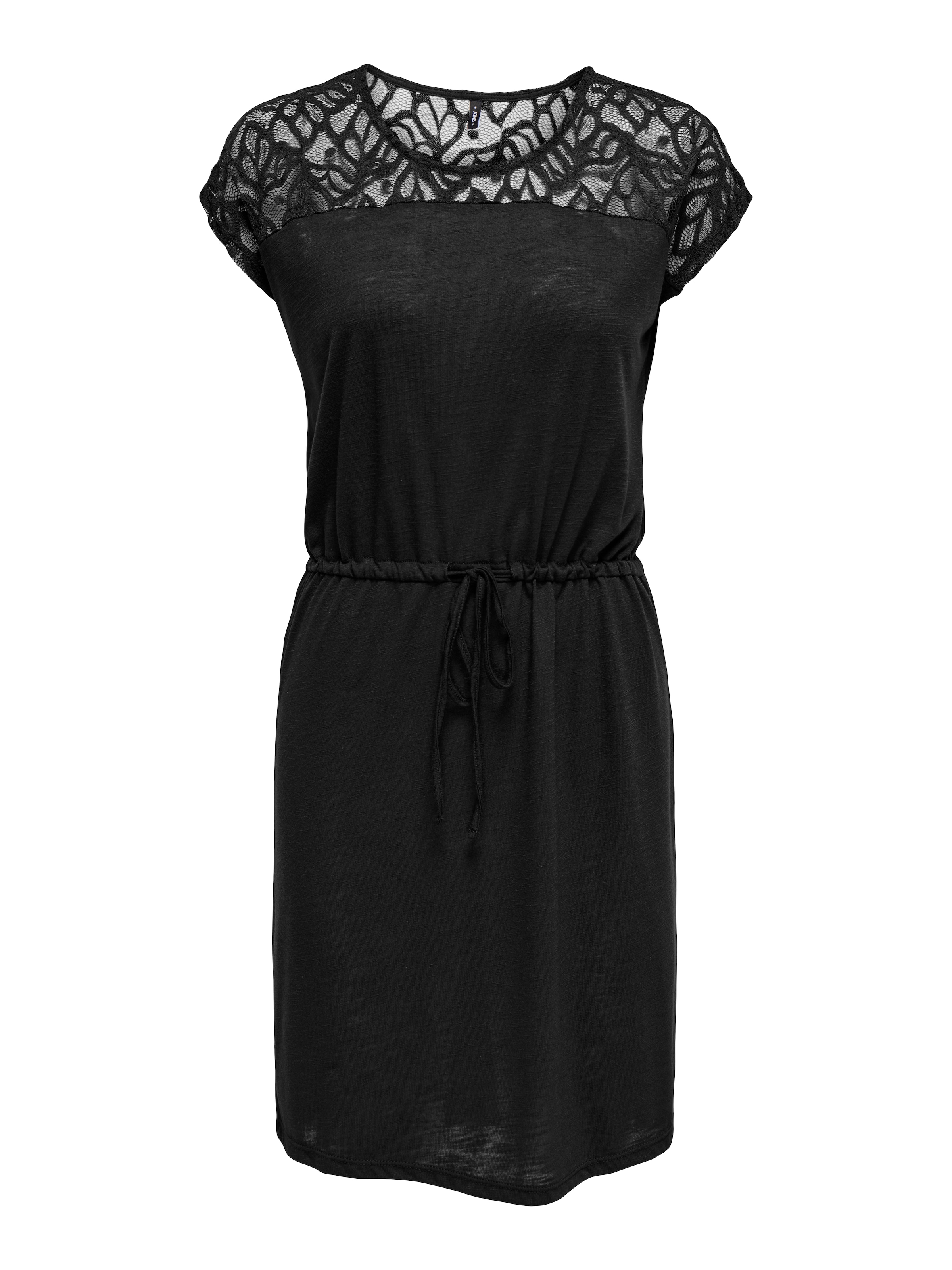 ONLY Spitzenkleid »ONLSINDY LIFE S/S O-NECK MIX DRESS JRS«