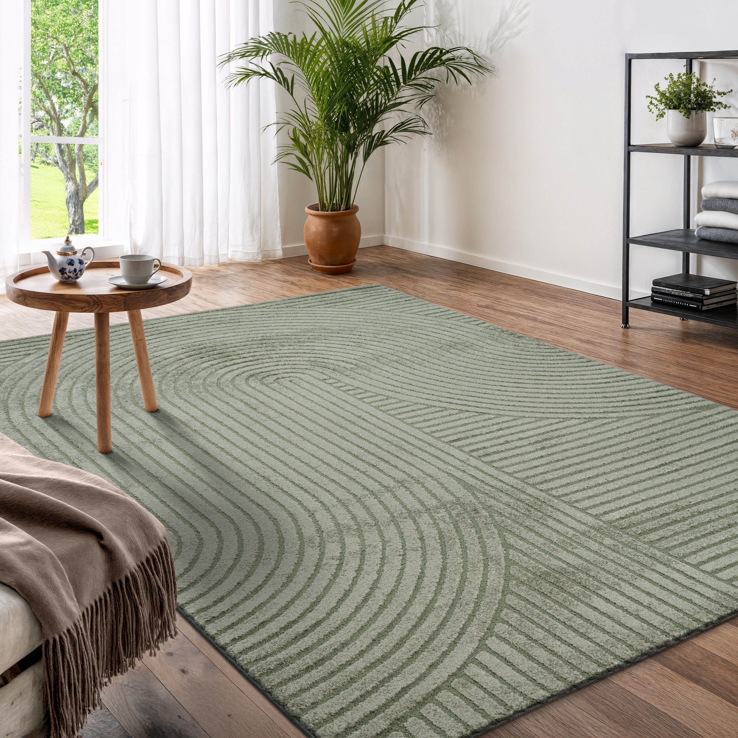 Image of GOODproduct Designteppich "Eliaan 3D Optik/Hoch-Tief Effekt" rechteckig 14 mm Höhe hohe Flordichte und angenehm weich, Teppich Wohnzimmer Boho Design