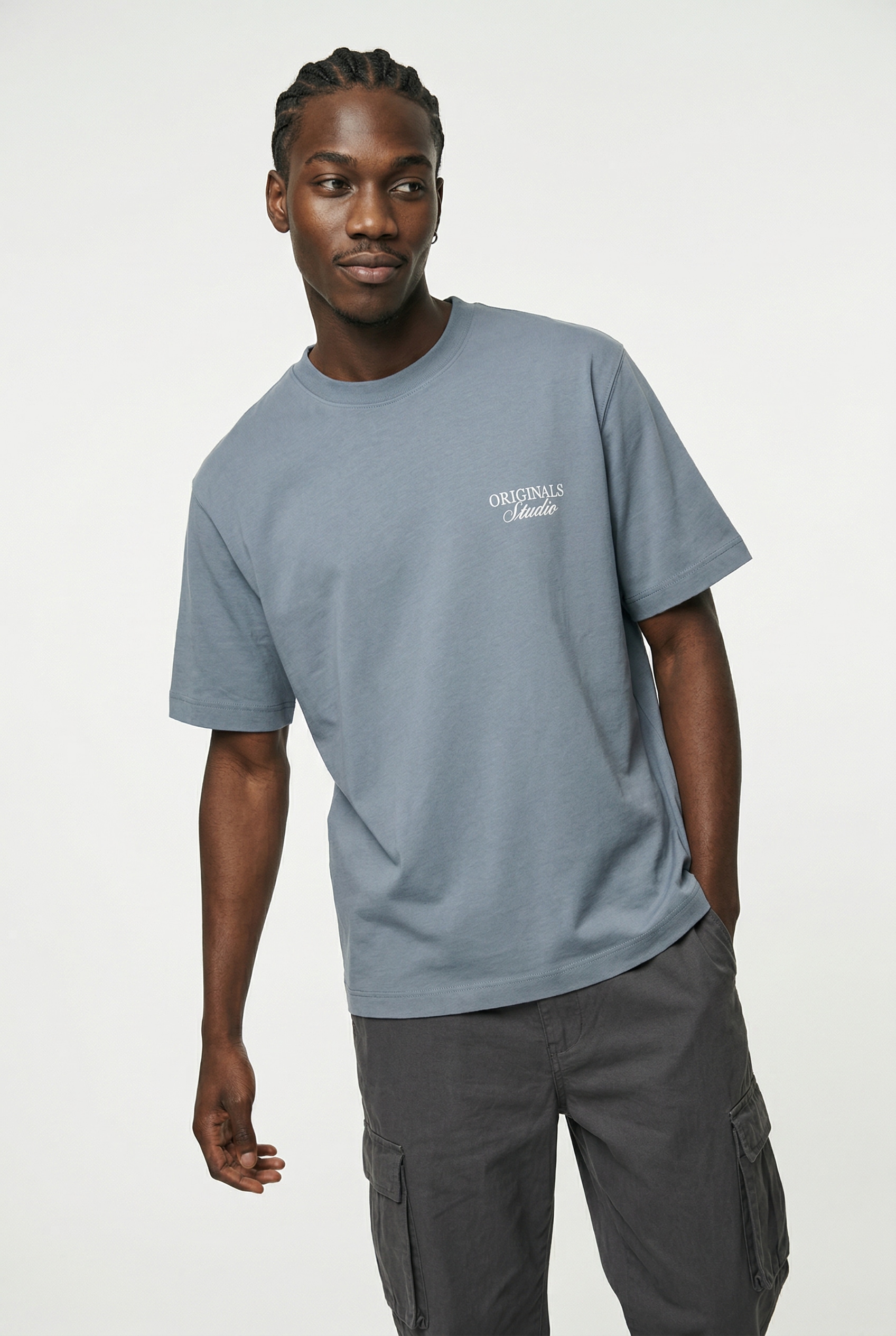Image of Jack & Jones PlusSize Kurzarmshirt "JORNORREBRO TYPO TEE SS CREW NECK PLS" Baumwolle, regular fit