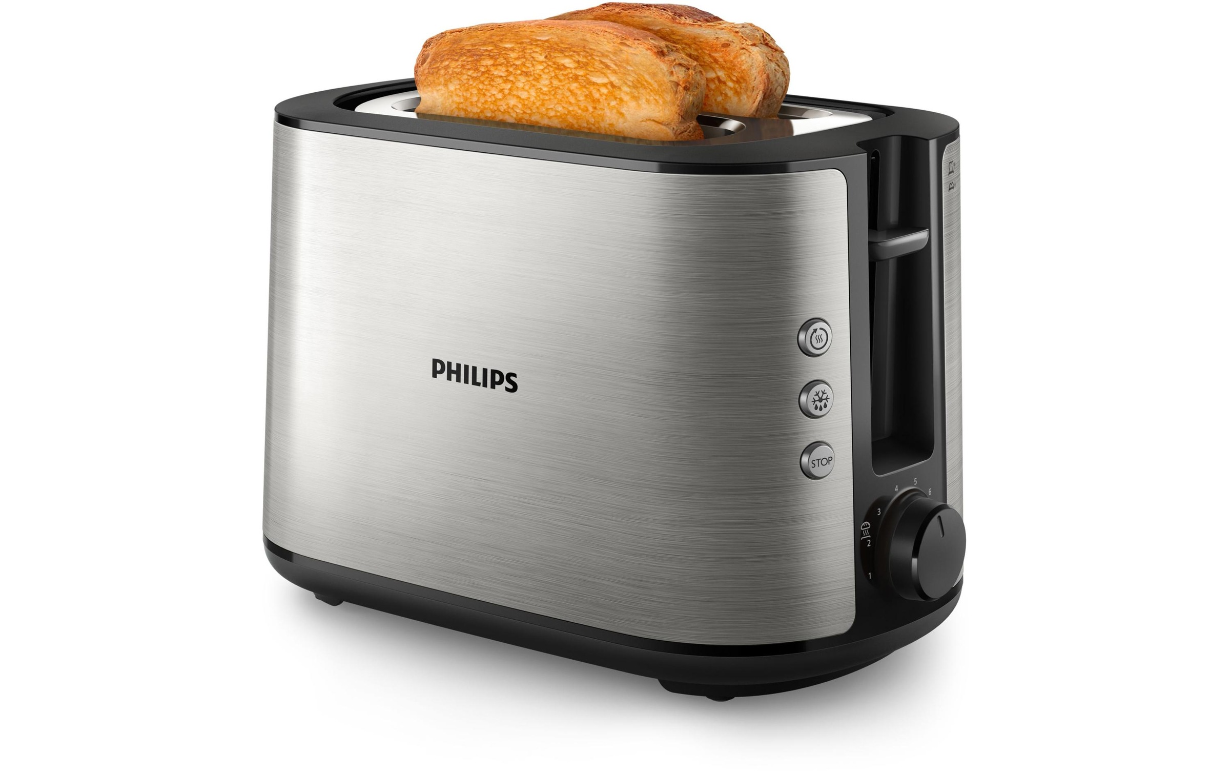 Philips Toaster »Viva Collection HD2650/91 Schwarz/Edelstahl«, 950 W