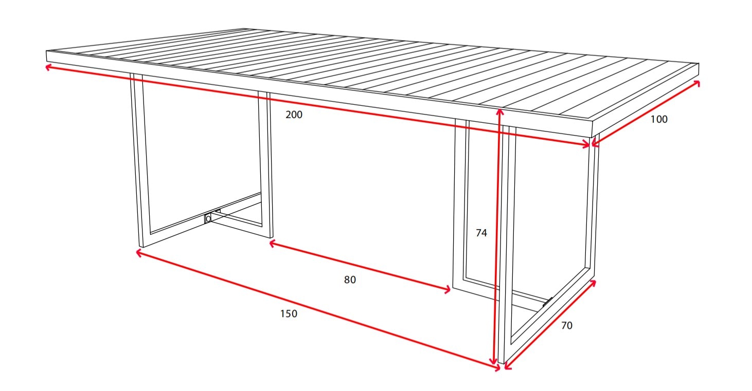 Venture Home Gartentisch »Khung, stabile Esstafel für den Aussenbereich« Outdoortisch, Terrassentisch mit Metallgestell