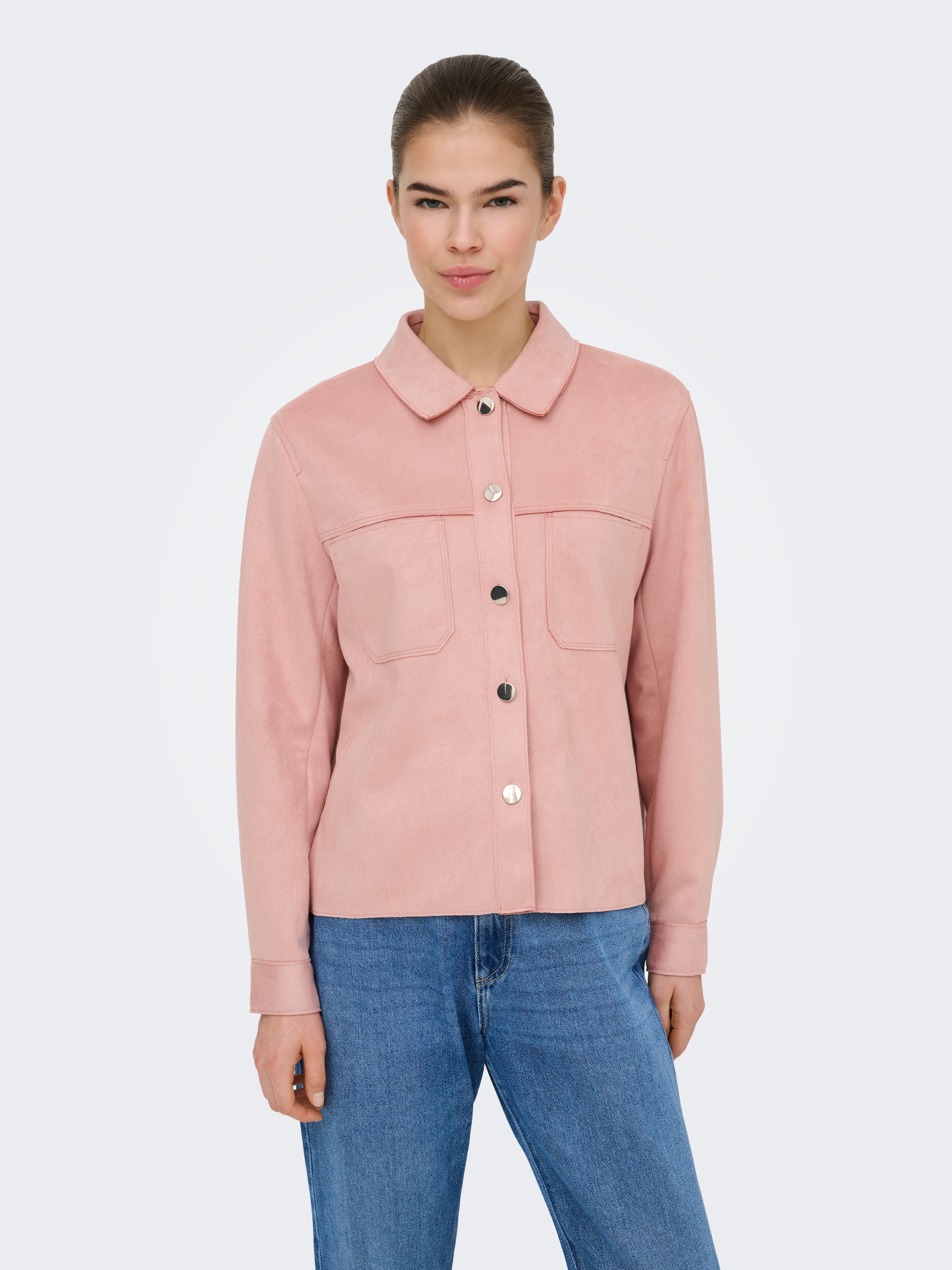 ONLY Hemdbluse »ONLMIRA L/S FAUX SUEDE SHIRT PNT« Materialmix, regular fit
