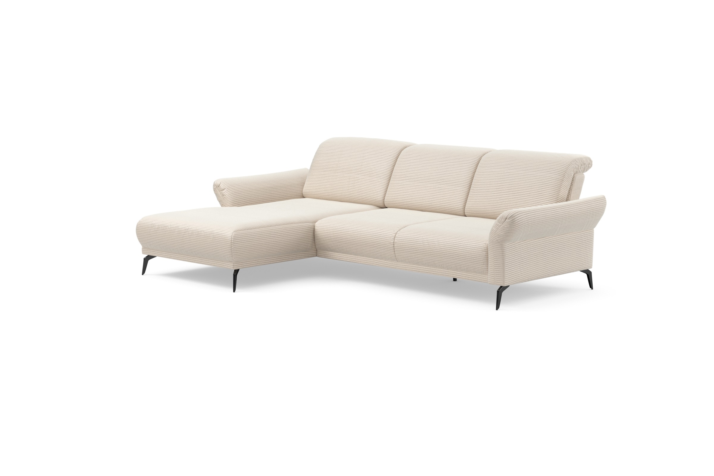 INOSIGN Ecksofa »Coco L-Form«, Sitztiefen-, Arm- und Kopfteilverstellung, Cord-Bezug, Fusshöhe 15 cm