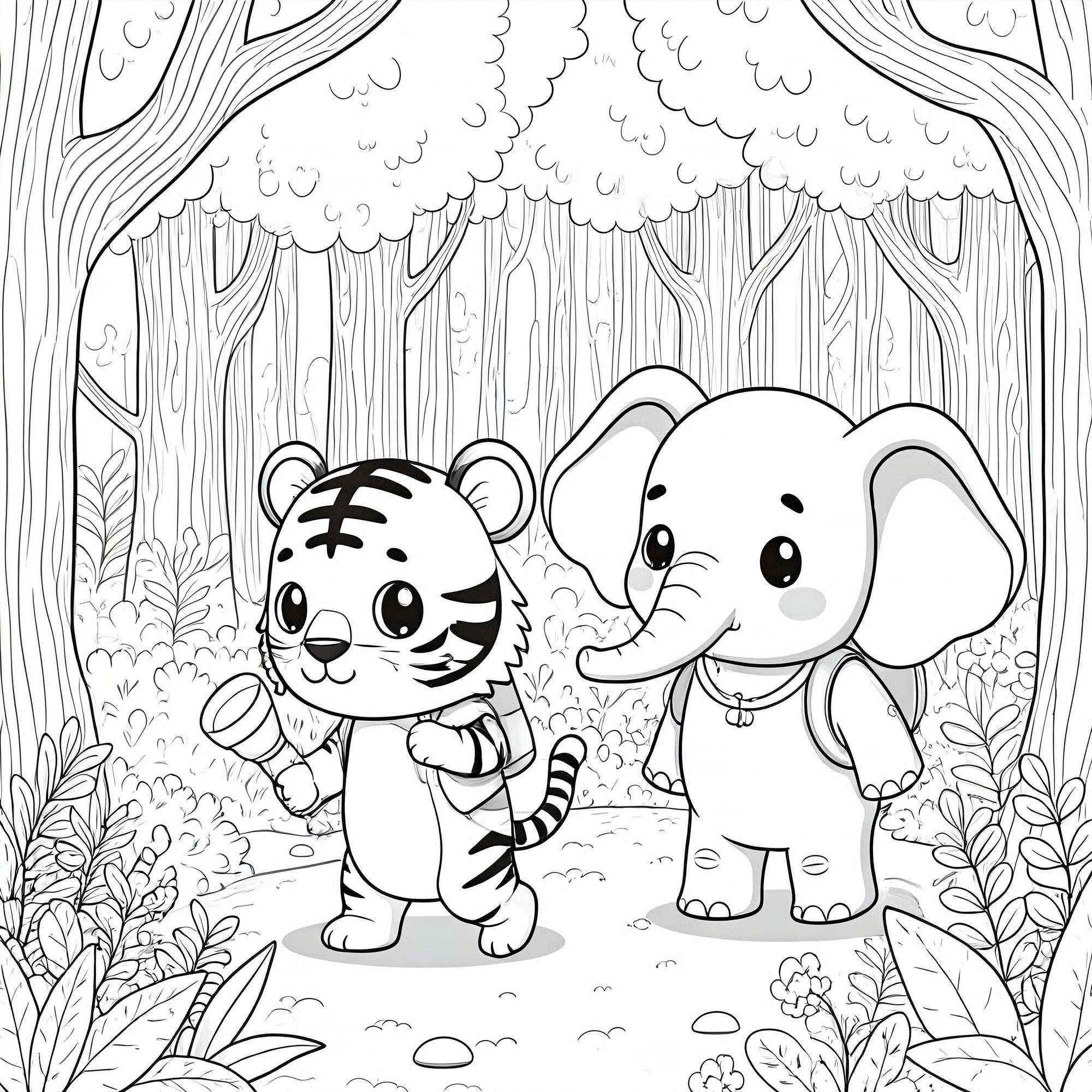 queence Wandsticker »Tiger und Elefant« DIY-Wandsticker zum Bemalen