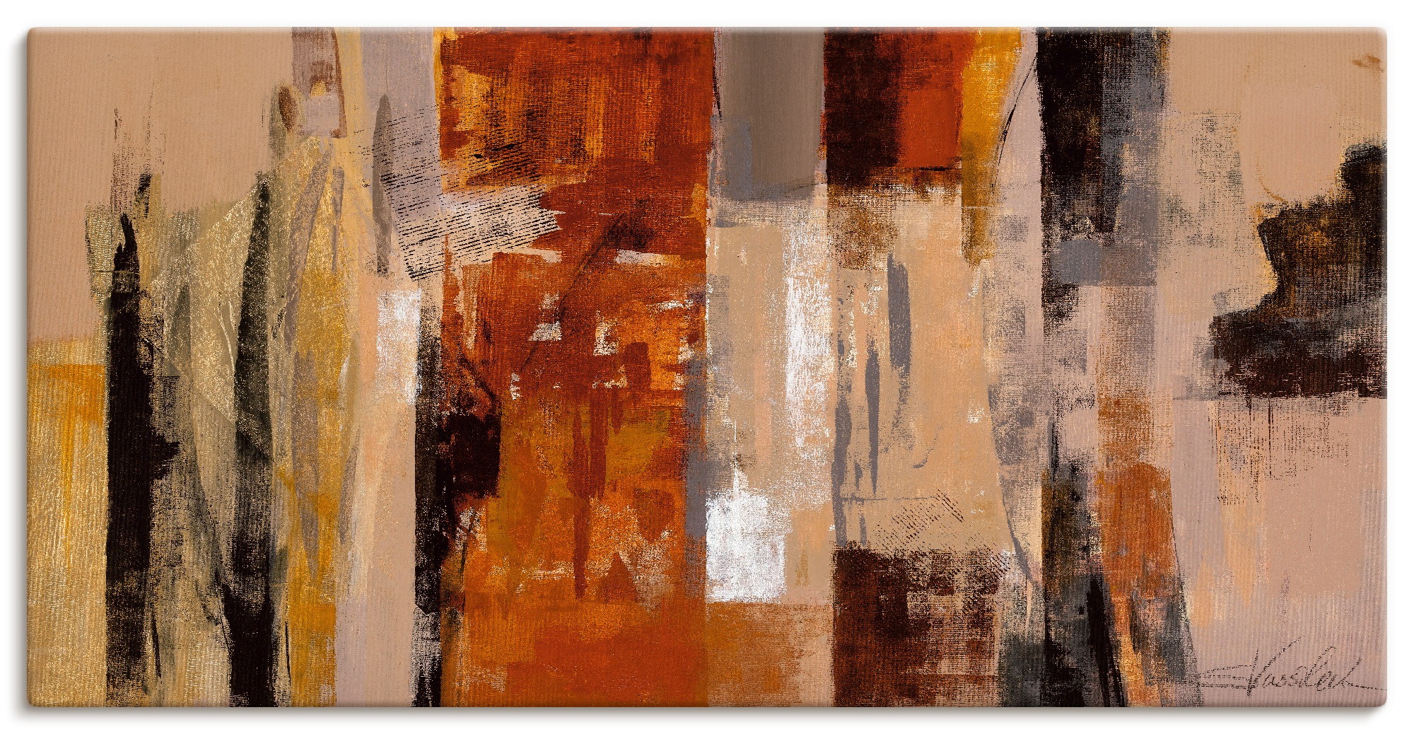 Image of Artland Wandbild »Stadt-Morgen«, Gegenstandslos, (1 St.), in vielen Grössen & Produktarten -Leinwandbild, Poster, Wandaufkleber / Wandtattoo auch für Badezimmer geeignet bei Ackermann Versand Schweiz