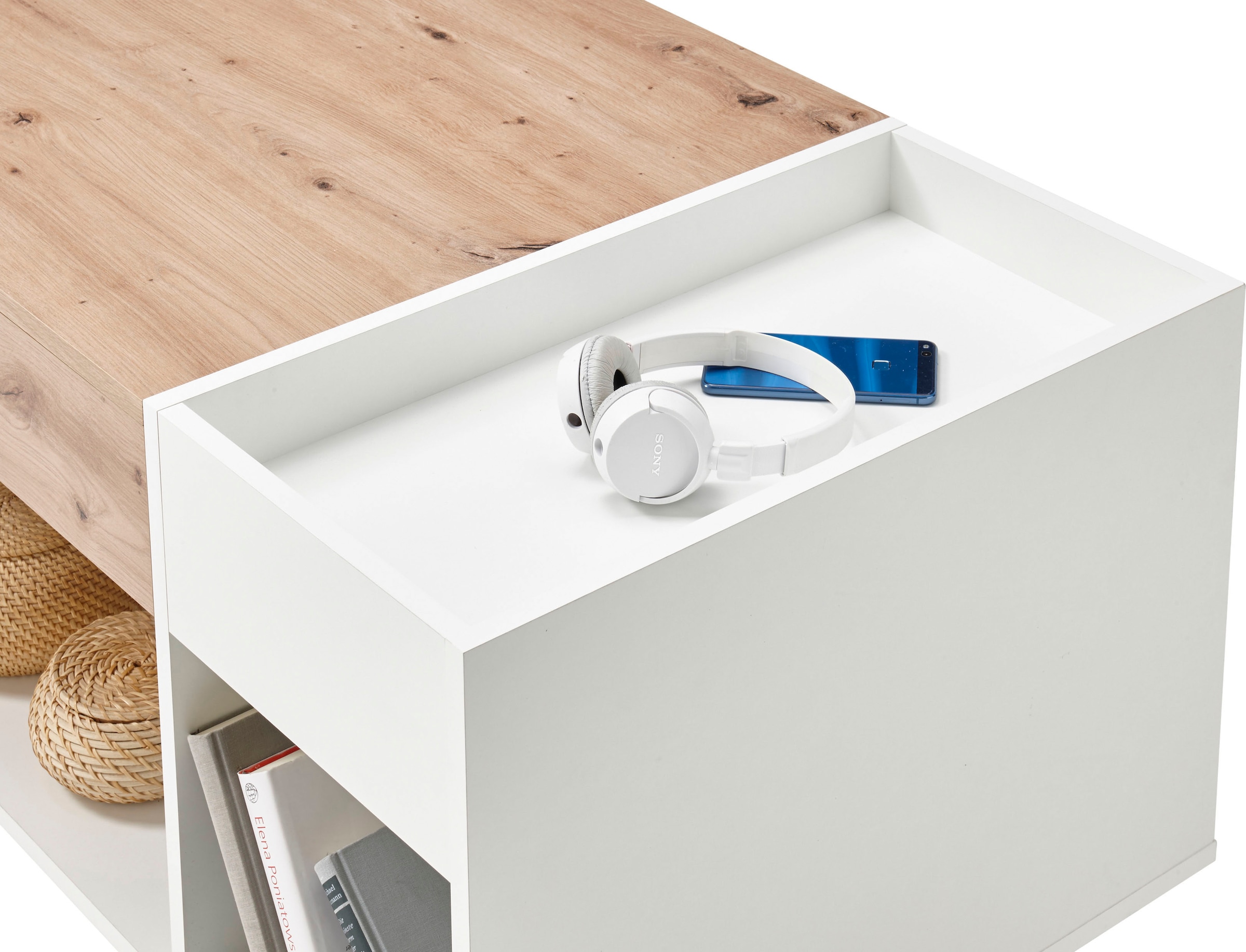 Stolkom Table basse »Emil« rollbar, Tisch mit Schubkasten mit push to open