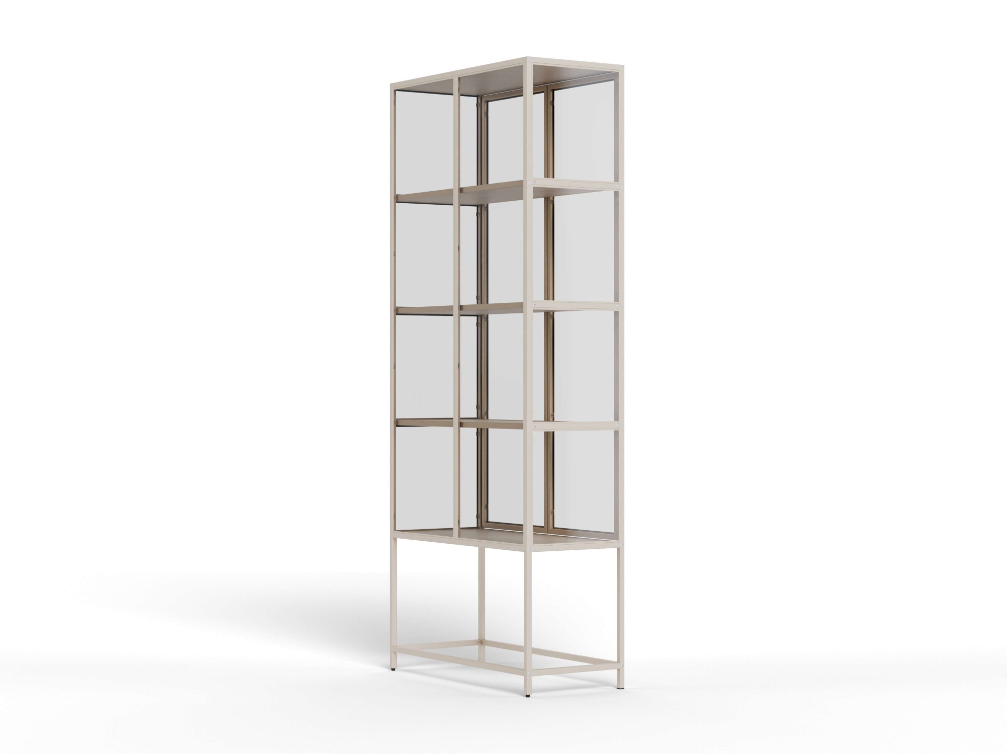 ACTONA GROUP Glasvitrine »Seaford, Vitrine« Vitrine, grauer Stahl, Oberboden und 4 Einlegeböden, 77x 35 x 185,6 cm