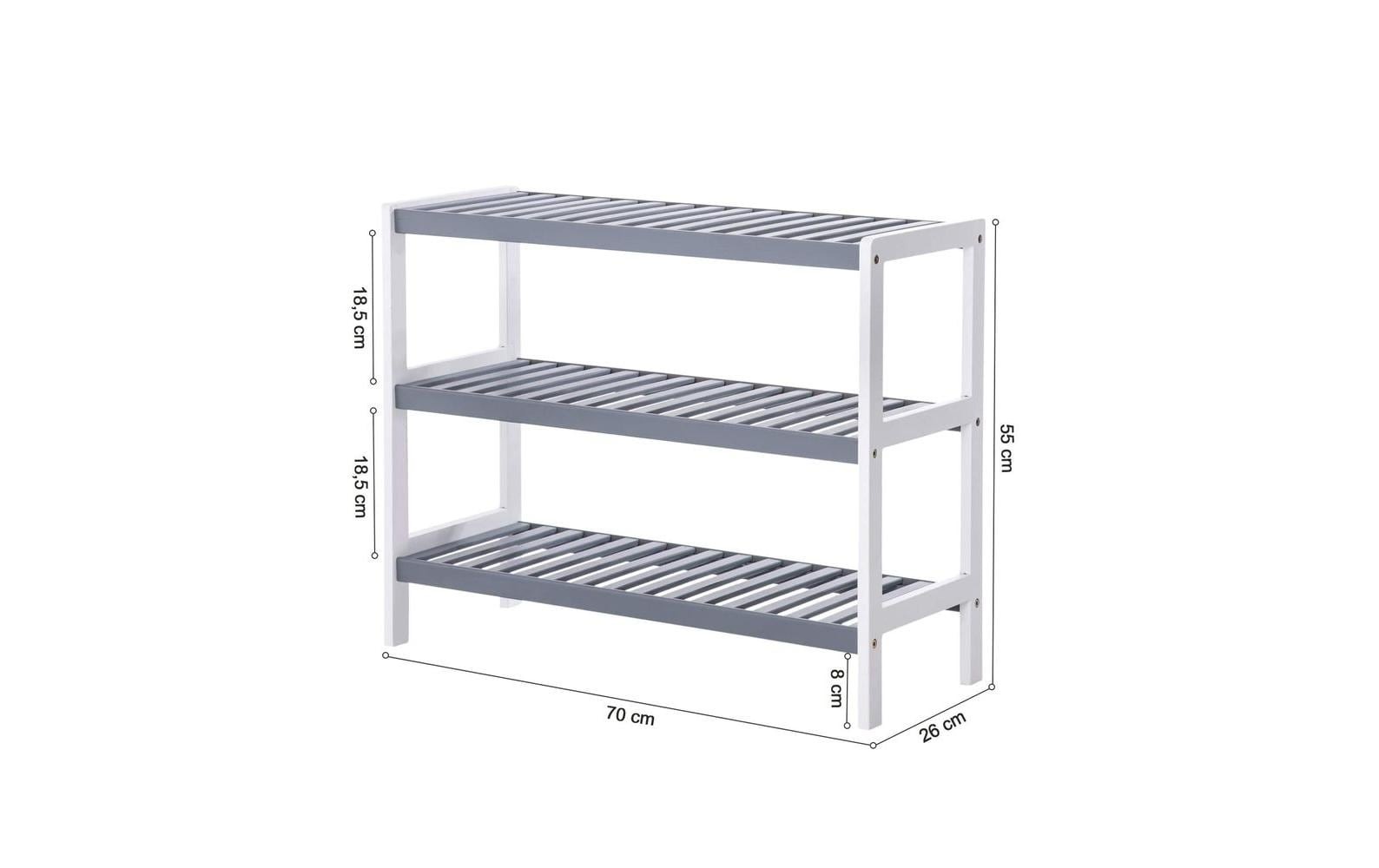 SONGMICS Schuhregal »mit 3 Ebenen 70 x 55 cm« 1 Stk. tlg.