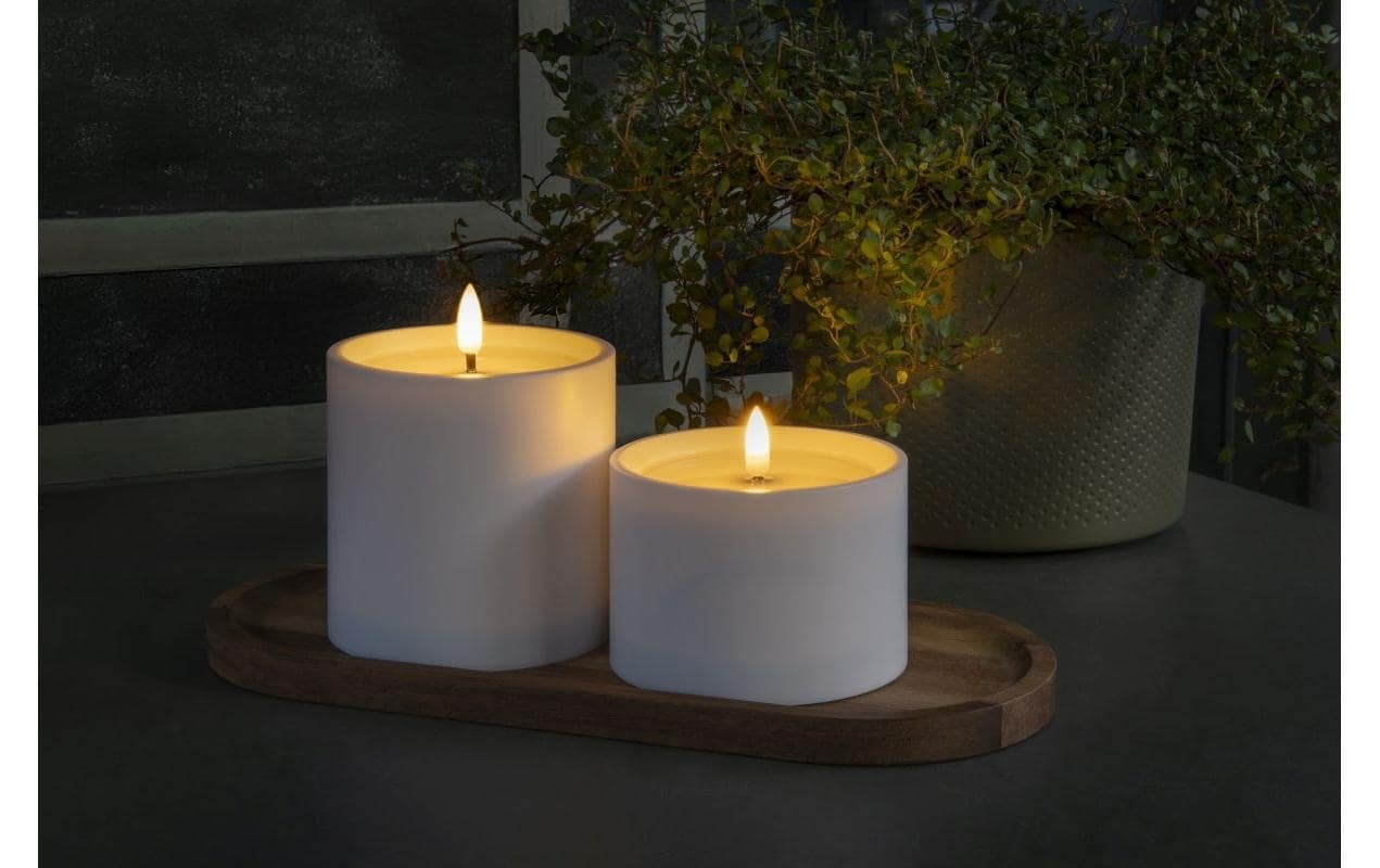 STT LED-Kerze »Set 2 Stück 10 cm« Zweiteiliges Solar-Kerzenset für drinnen und draussen