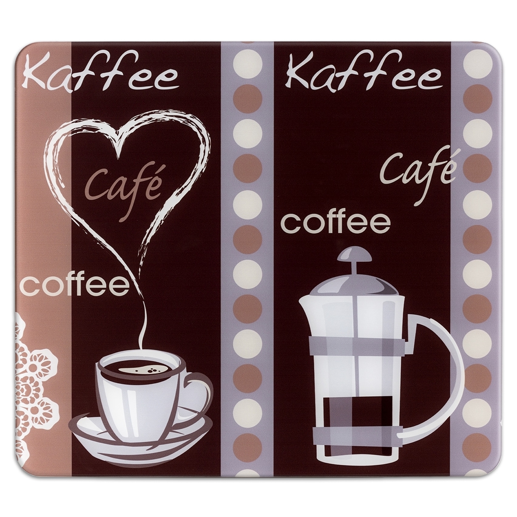 Maximex Schneide- und Abdeckplatte »Modell Kaffeeduft«, Spritzschutz, Herdblende, Schneidbrett, für Glaskeramik-Kochfelder
