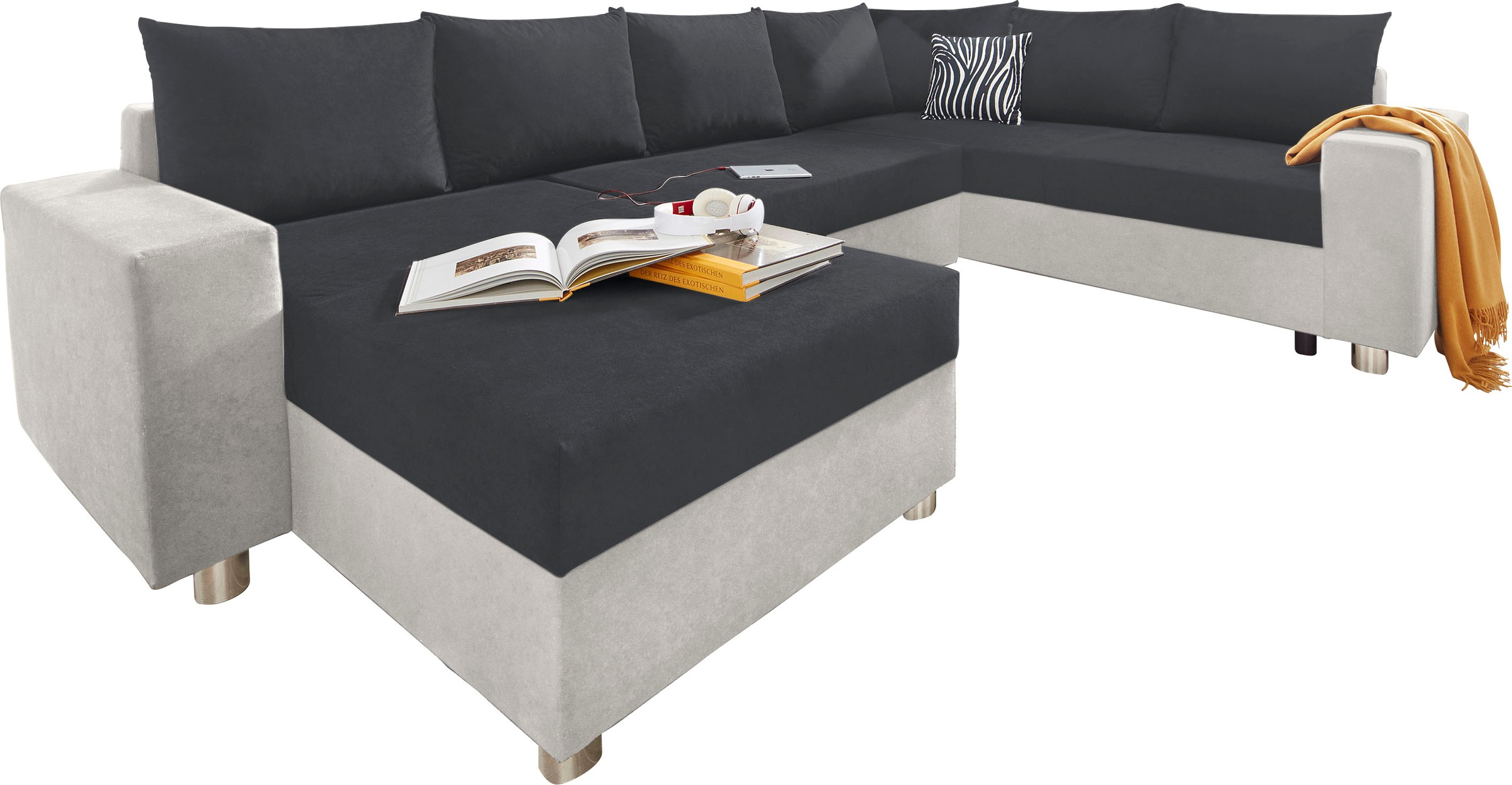 Image of COLLECTION AB Wohnlandschaft, mit Federkern, wahlweise mit Bettfunktion und Bettkasten, inklusive loser Rücken- und Zierkissen, frei im Raum stellbar bei Ackermann Versand Schweiz