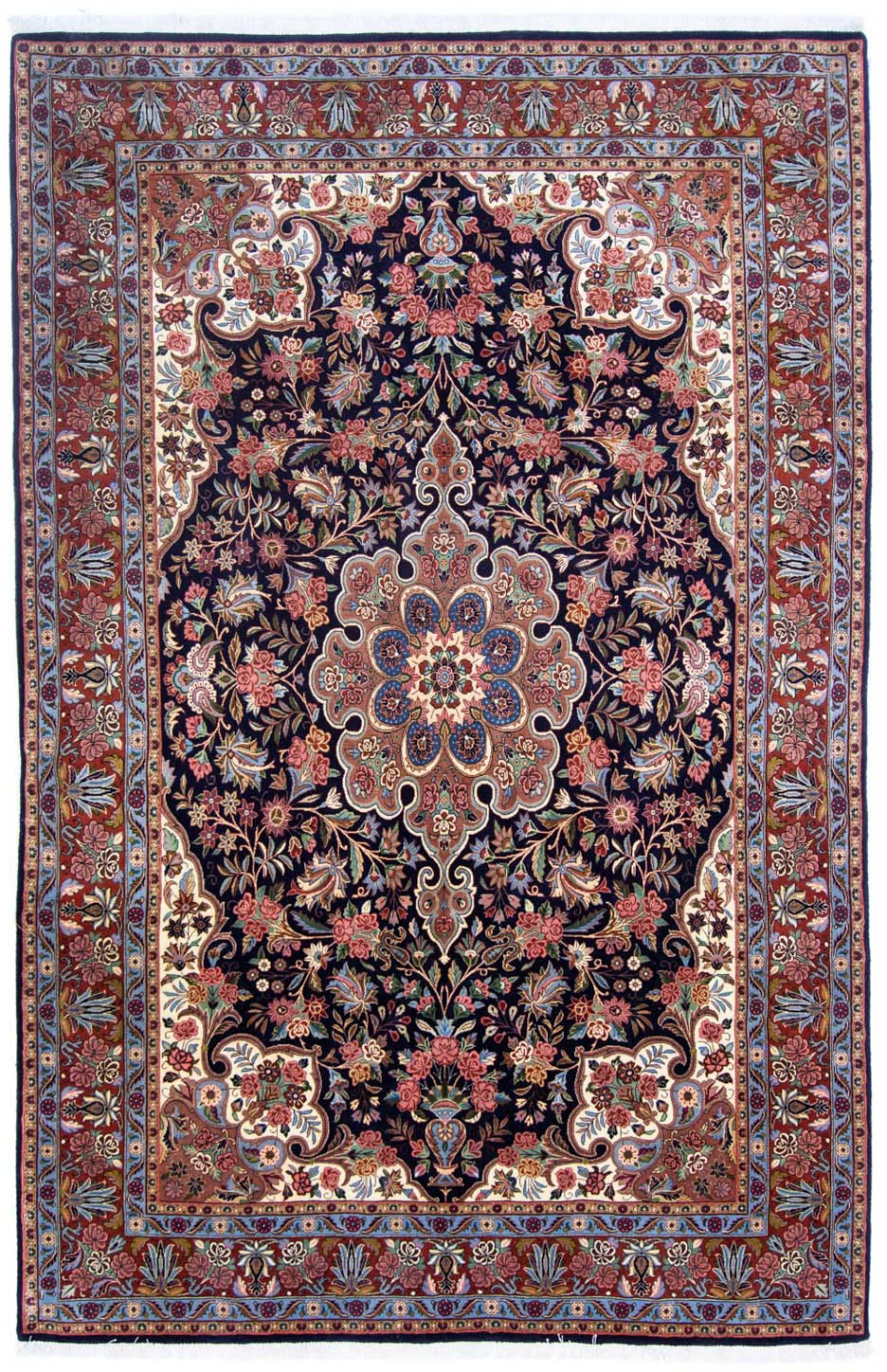 Image of morgenland Wollteppich »Bidjar Medaillon Blu scuro 298 x 199 cm«, rechteckig, 1,5 mm Höhe, Unikat mit Zertifikat bei Ackermann Versand Schweiz