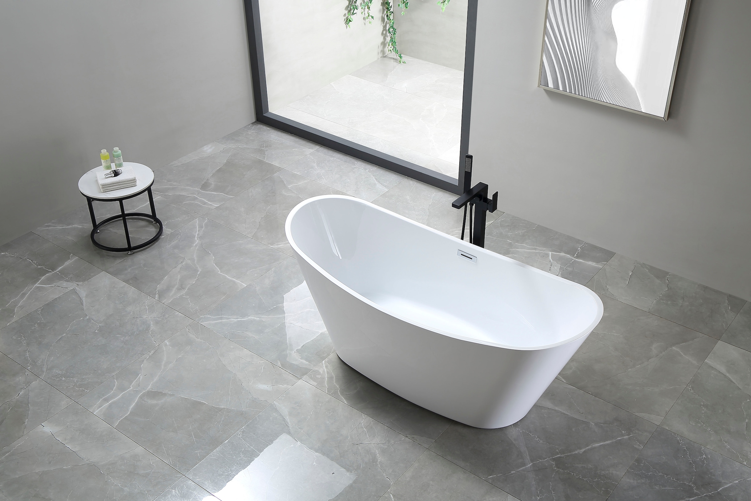 welltime Badewanne »Lagos« Höhe 72 cm mit Ablaufstöpsel | verstellbare Füsse | Überlauf Freistehend, 170x72x71 (LxBxH), Sanitäracryl, mit Pop Up Ventil