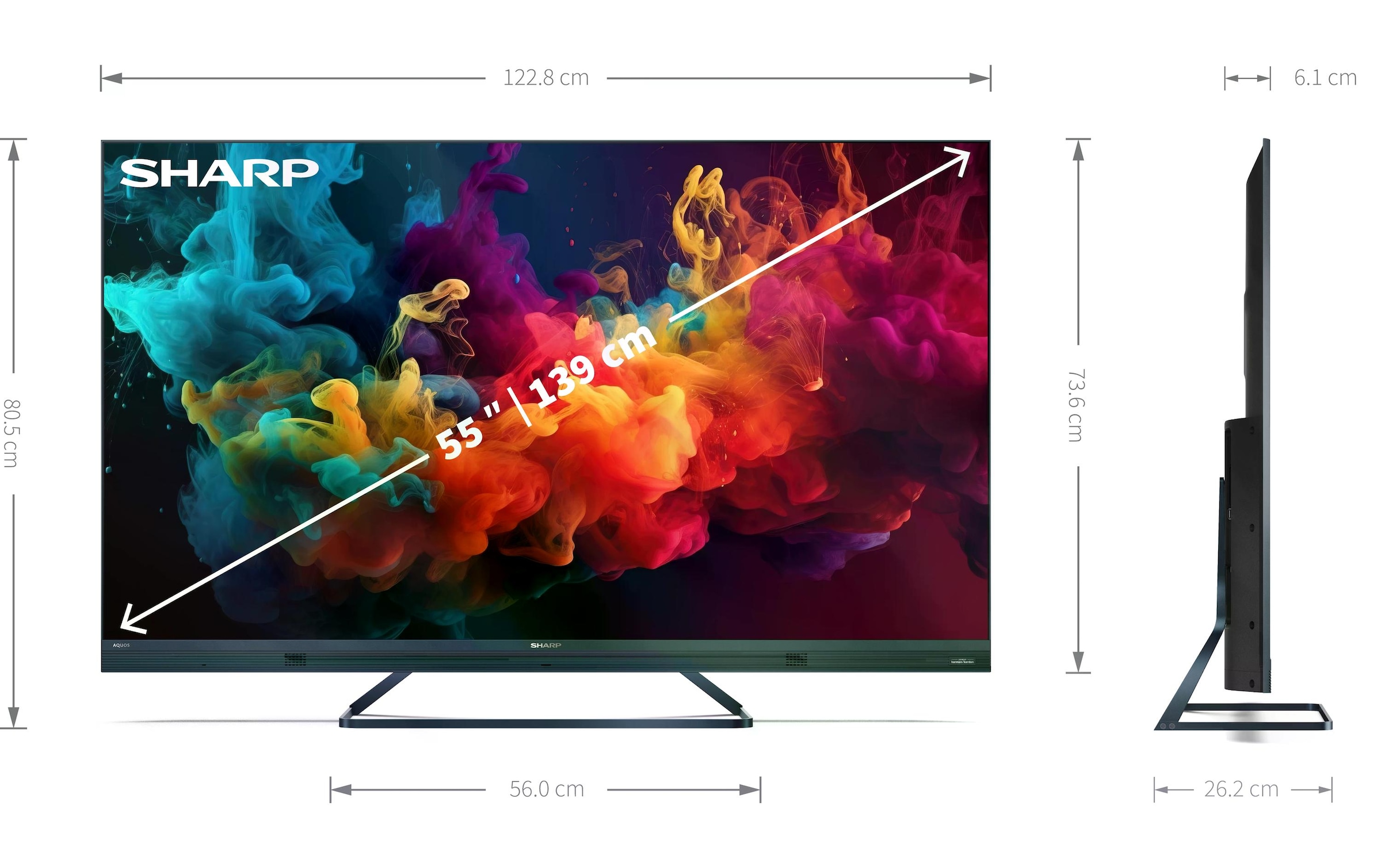 Sharp LED-Fernseher »55FQ5EG«, 4K Ultra HD, Google TV