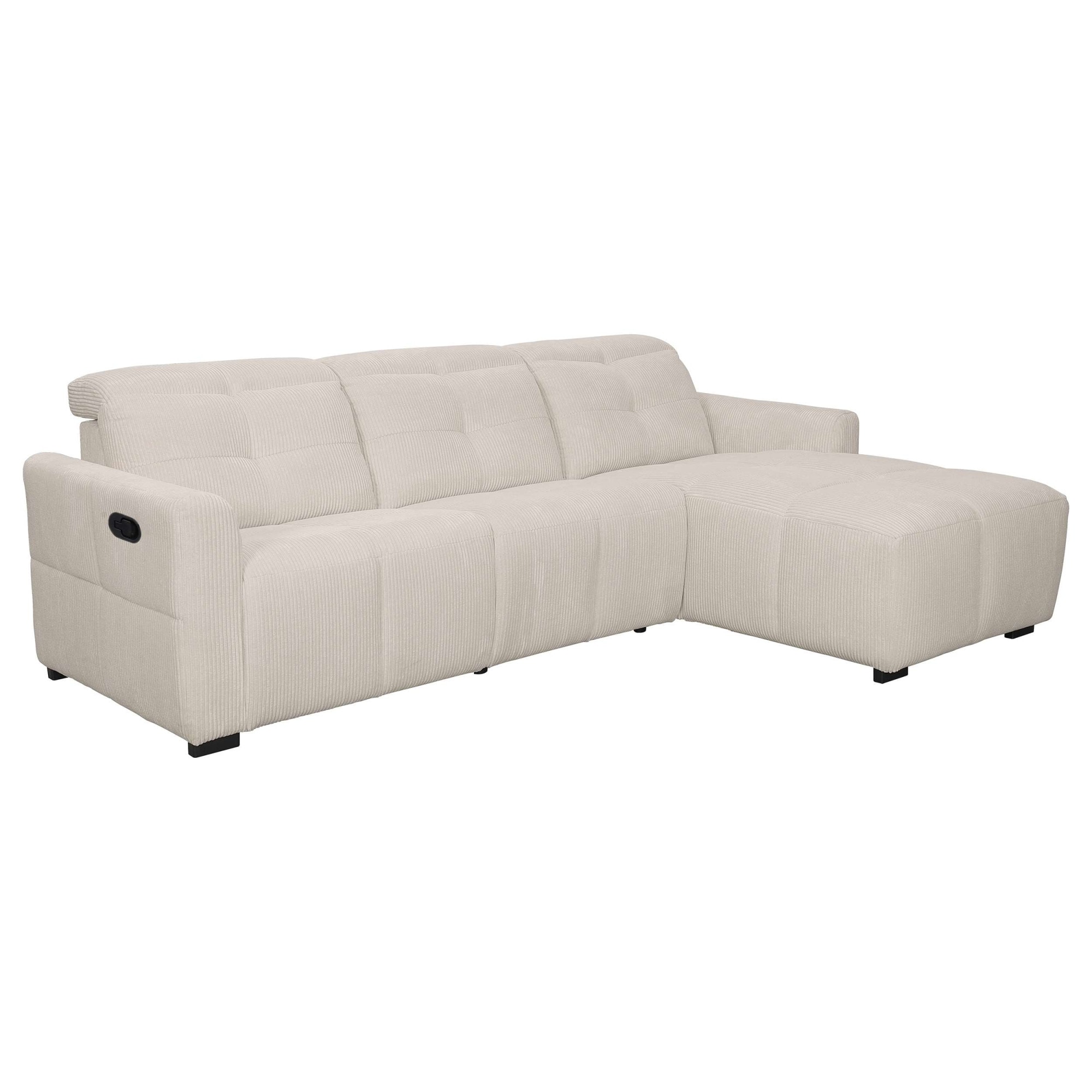 GOODproduct Ecksofa »CAARLA Cord, L-Form, 261 cm, man. oder elektr. Relaxfunktion (USB-A/C)« mit USB-A und USB-C bei elektrischer Ausführung, Kopfteilverstellung