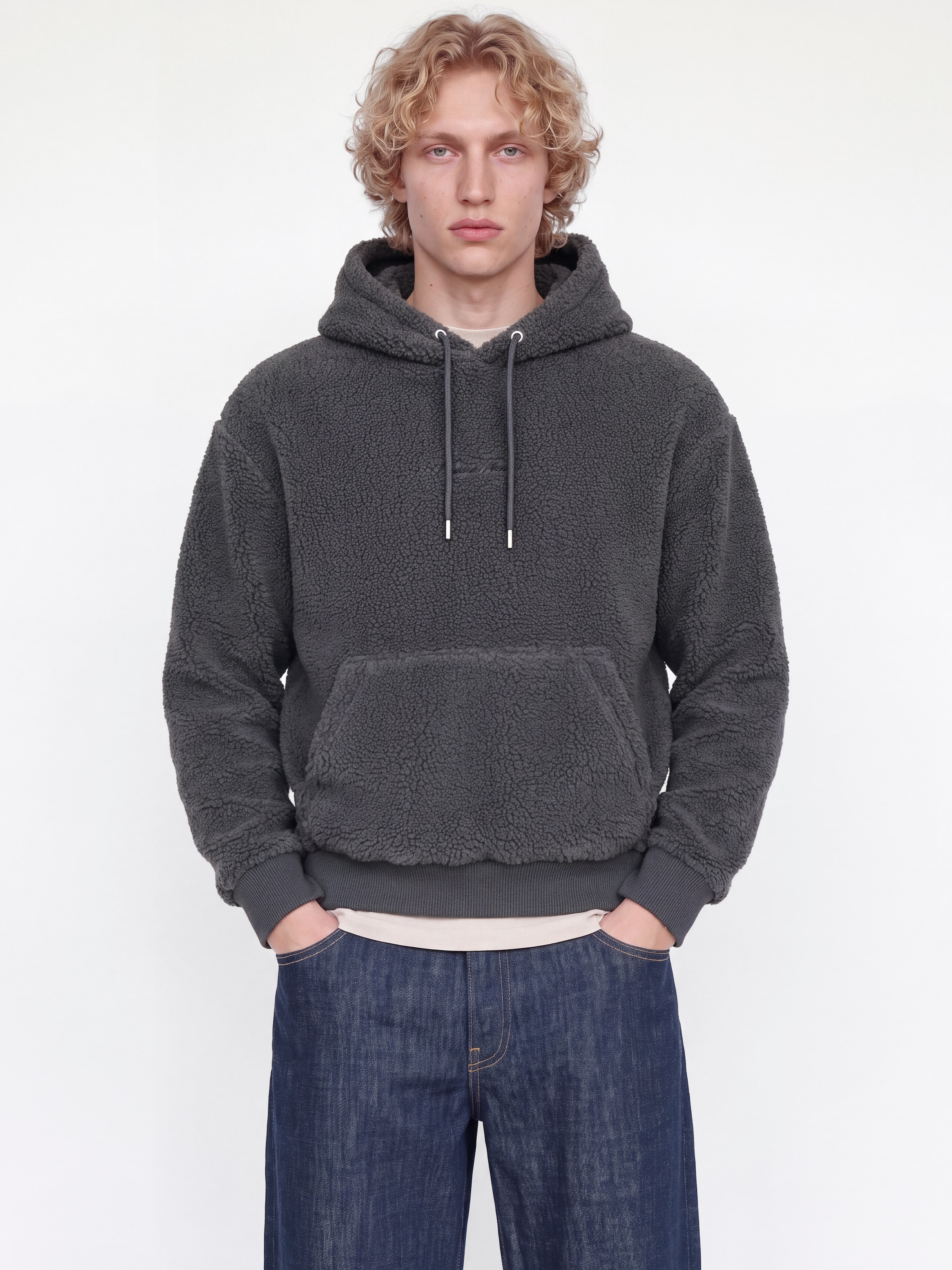 Image of Jack & Jones Kapuzensweatshirt "JORNORREBRO EMB TEDDY SWEAT HOOD", Kunstfaser