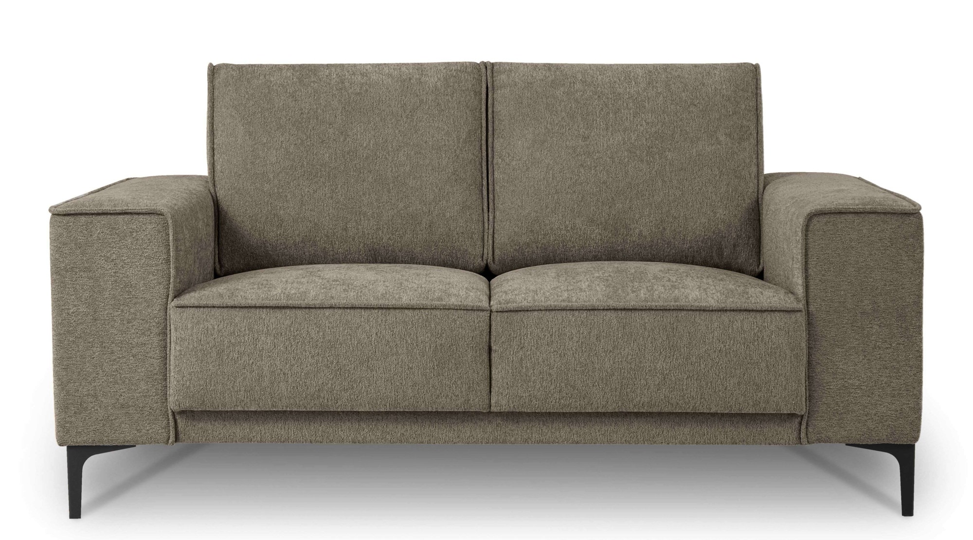 Places of Style 2-Sitzer »Kompaktsofa Oland, Struktur, Flachgewebe, Luxus-Microfaser, Boucle«, 164 cm, Wellenunterfederung, Skandi-Design, Metallfüsse