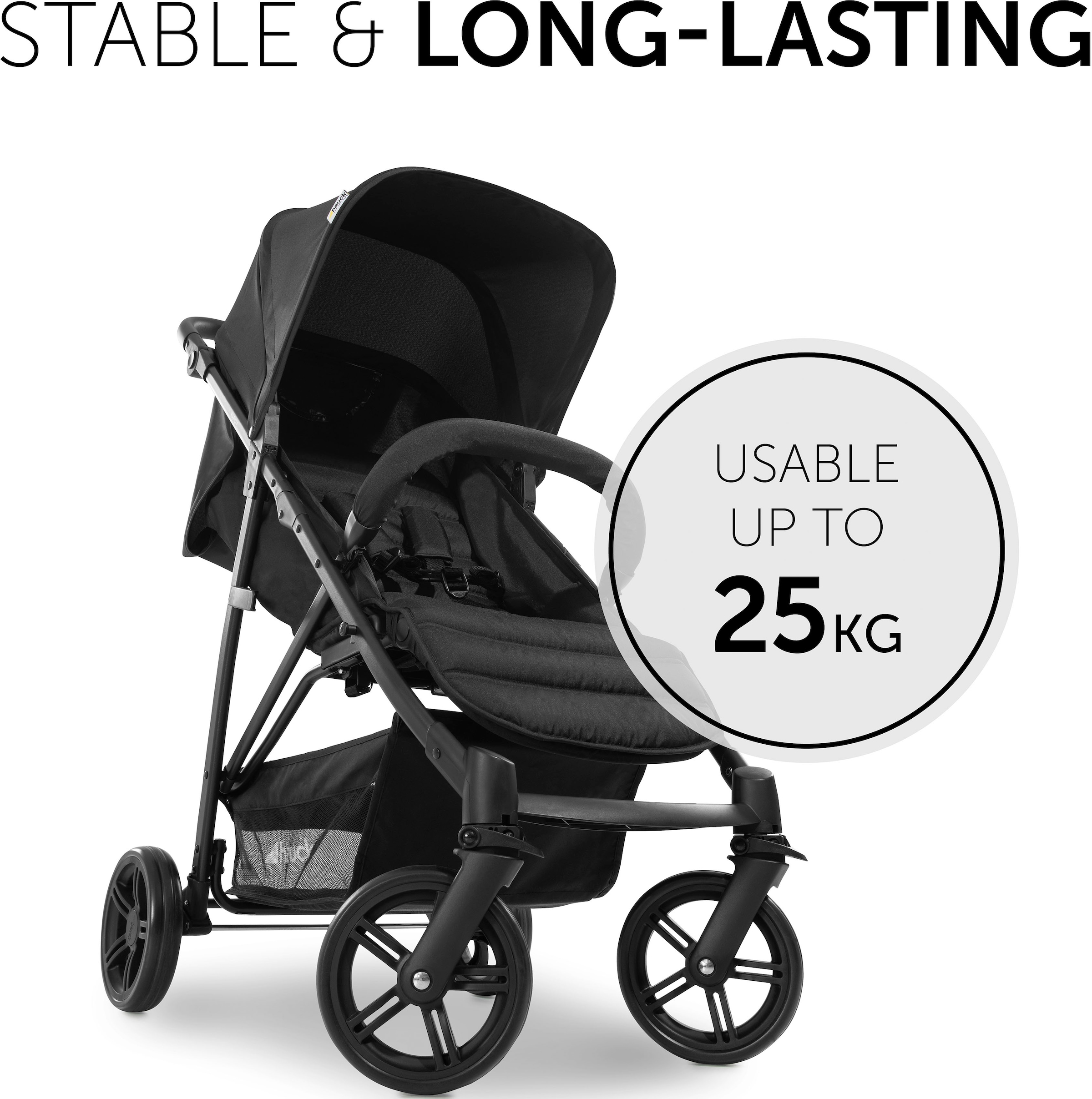 Hauck Poussette pour enfants »Rapid 4, schwarz« 25 kilos mit schwenk- und feststellbaren Vorderrädern