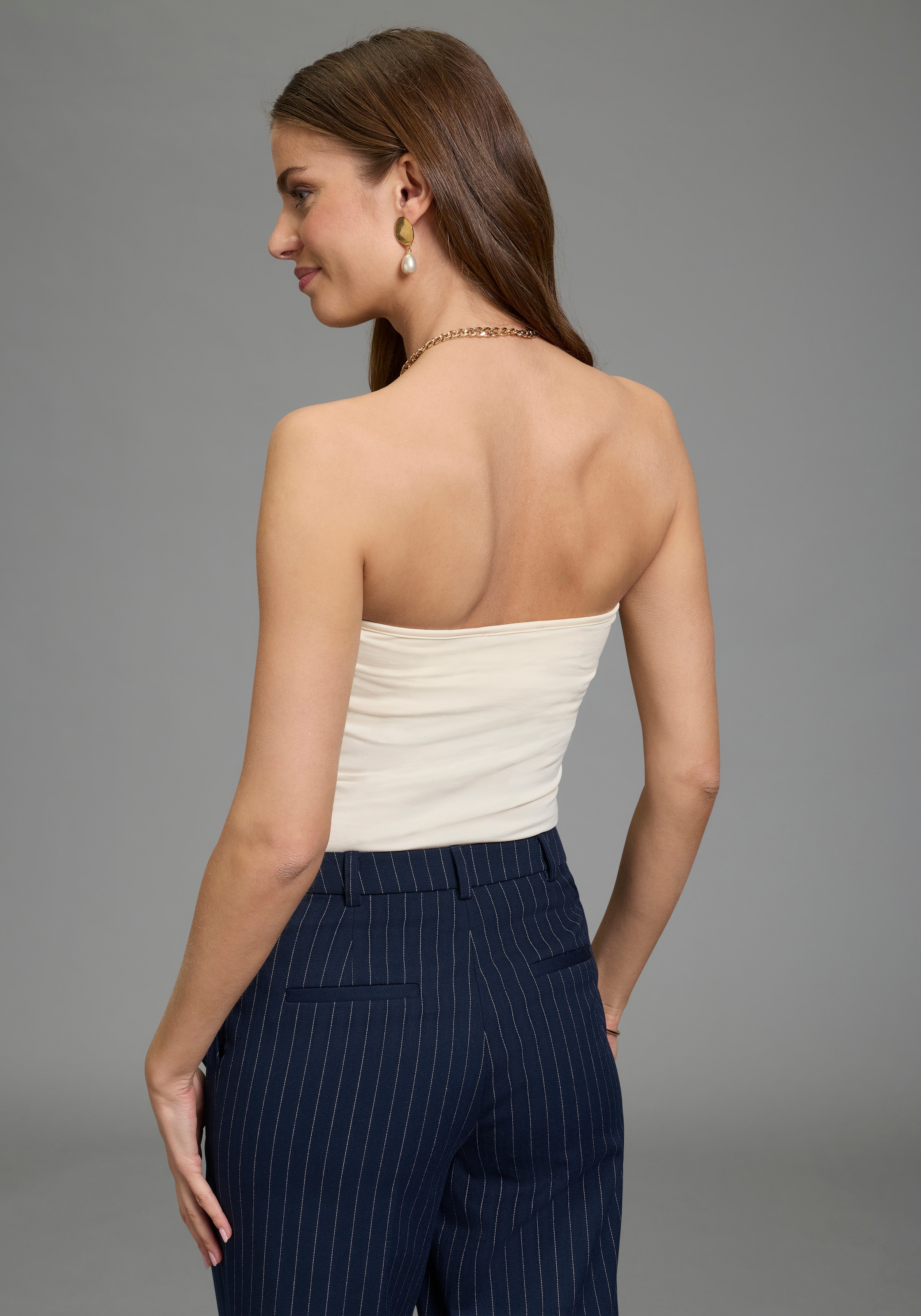 Melrose Top en bandeau 2er-Pack,  mit Raffung an der Naht, durchgestepptes Rumpfabschluss