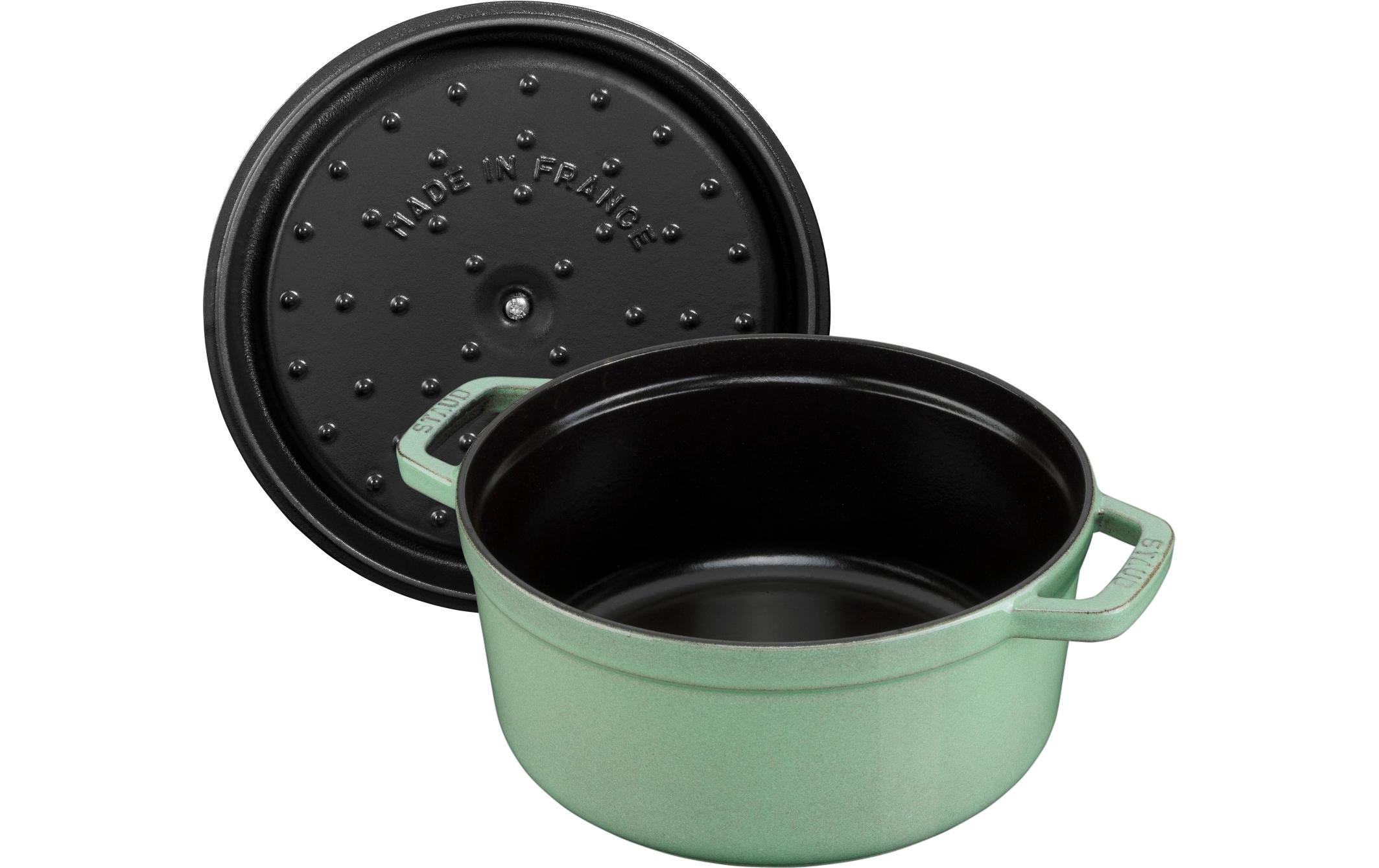 La Cocotte Topf 5,2 l mintgrün aus Gusseisen gefertigt