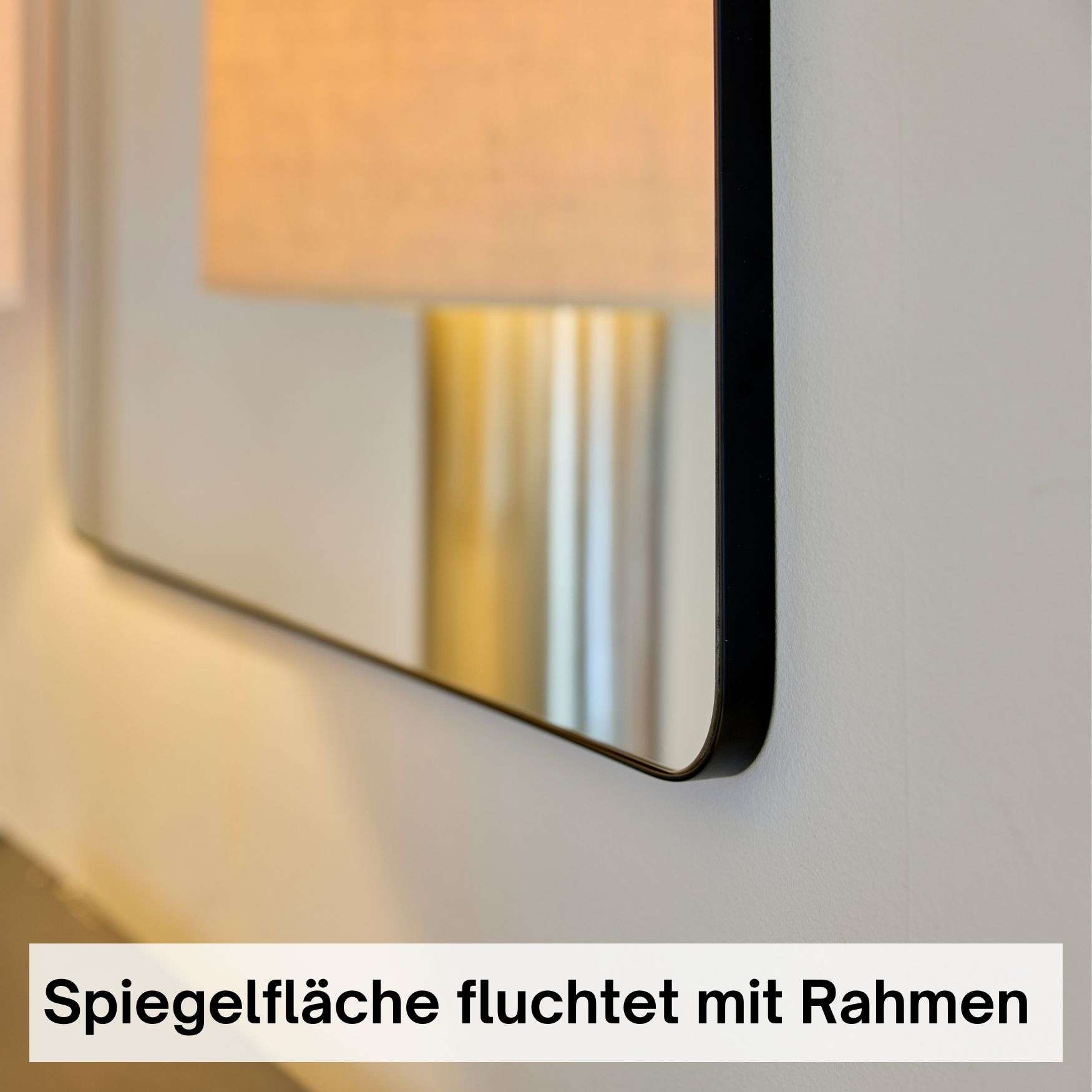 Loevschall Spiegel »Refine Wandspiegel rechteckig – eleganter Designspiegel mit edlem«, Rahmen in vielen Grössen & Farben für Bad, Flur & Schlafzimmer