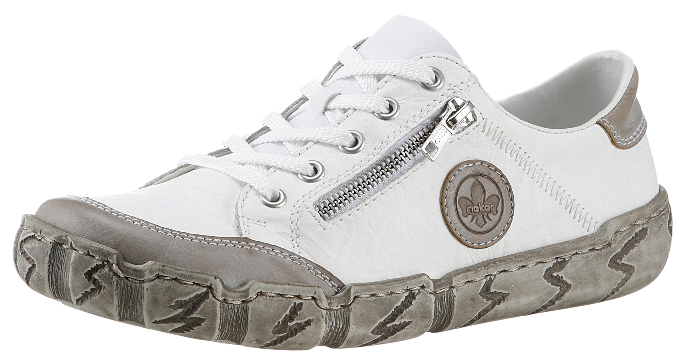 Image of Rieker Sneaker mit Zierreissverschluss, Freizeitschuh, Halbschuh, Schnürschuh